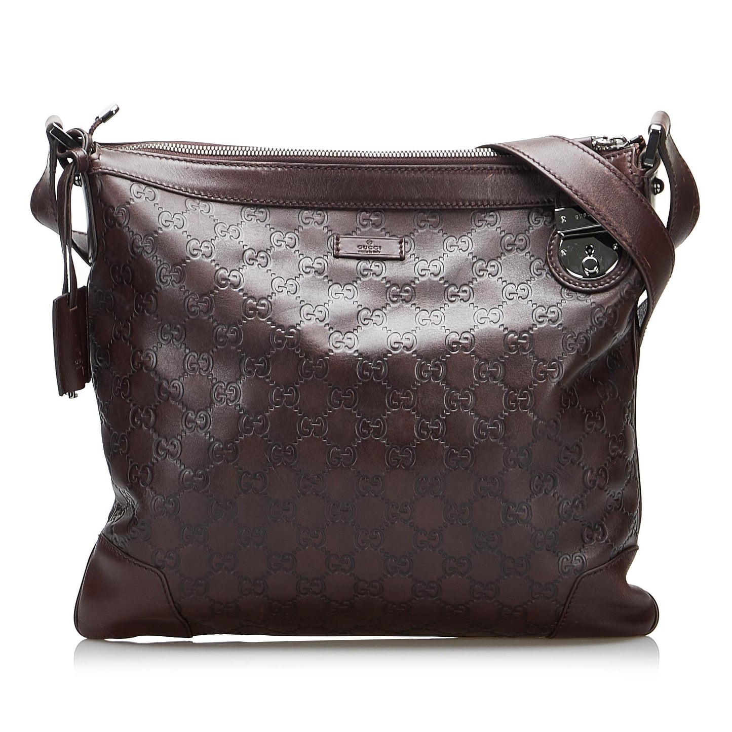 Gucci Guccissima SHG-WvF8Kk Calf Brown Crossbody Bag