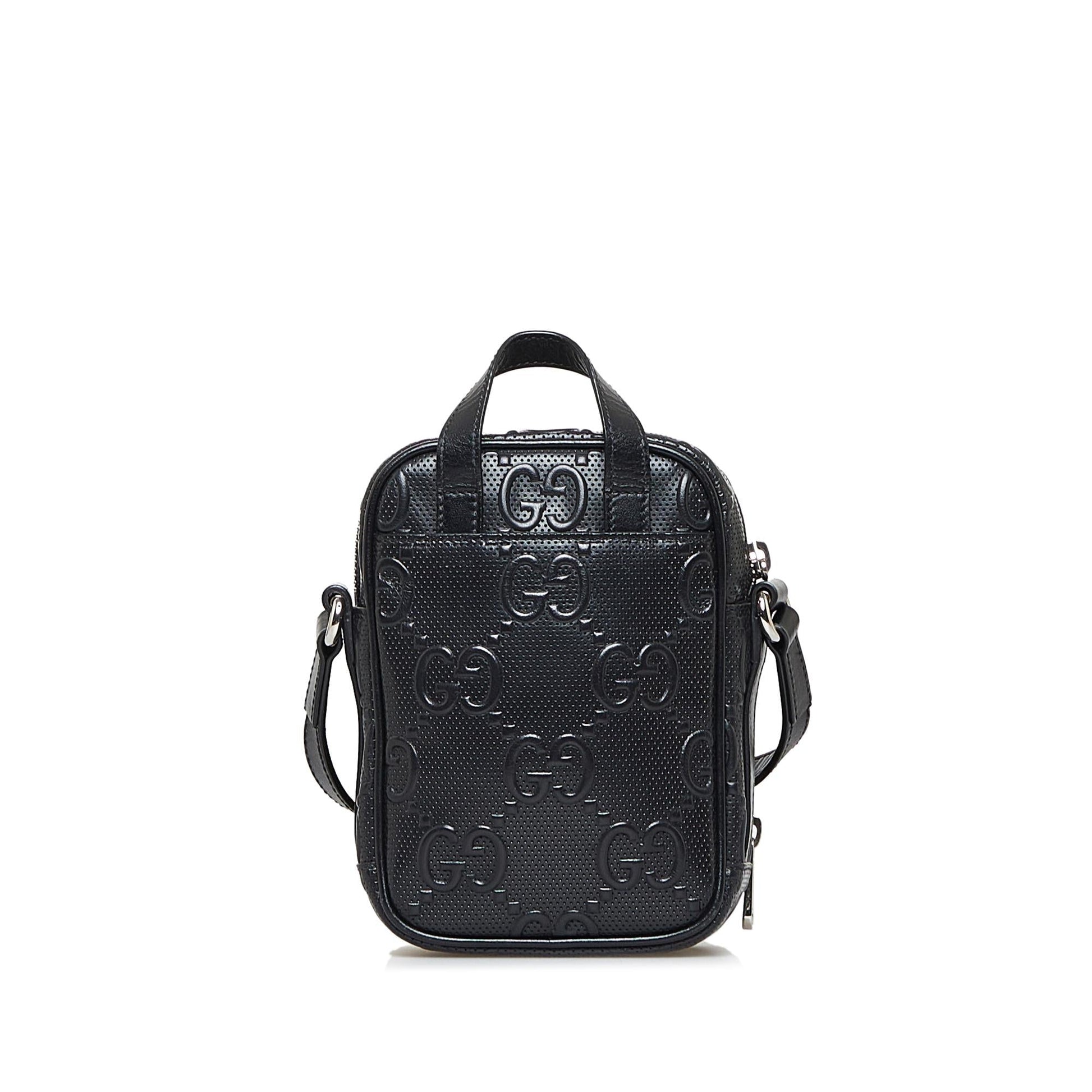 Gucci Guccissima SHG-ExZw73 Calf Black Crossbody Bag