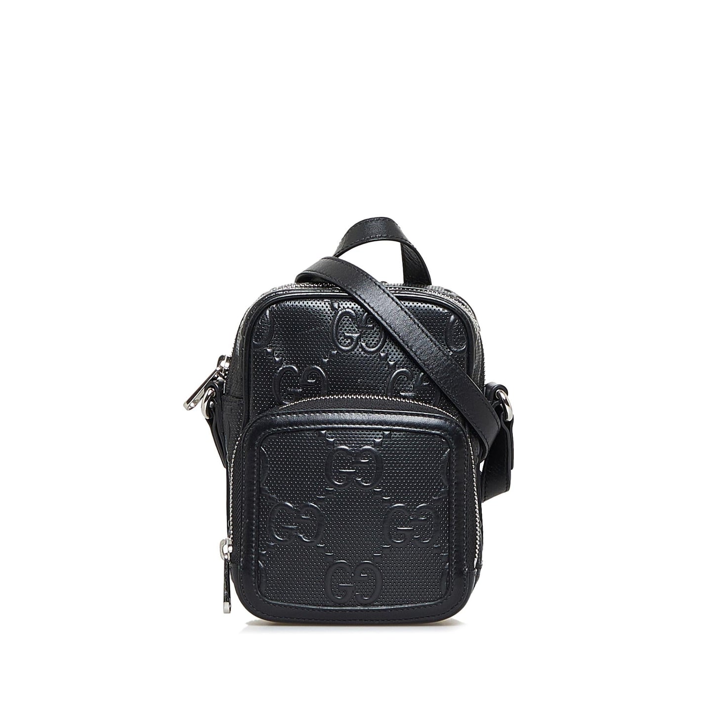 Gucci Guccissima SHG-ExZw73 Calf Black Crossbody Bag