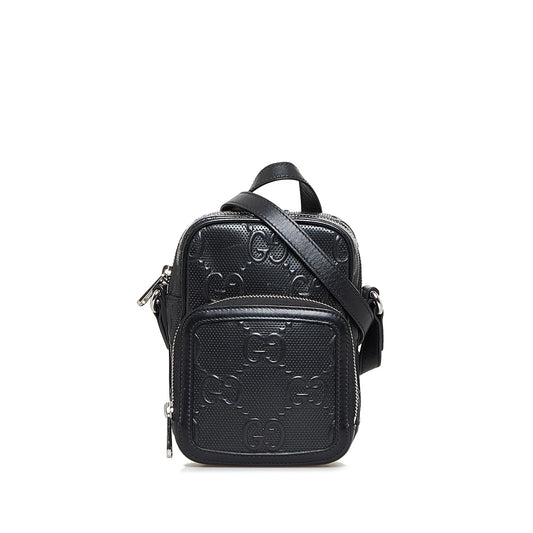 Gucci Guccissima SHG-ExZw73 Calf Black Crossbody Bag