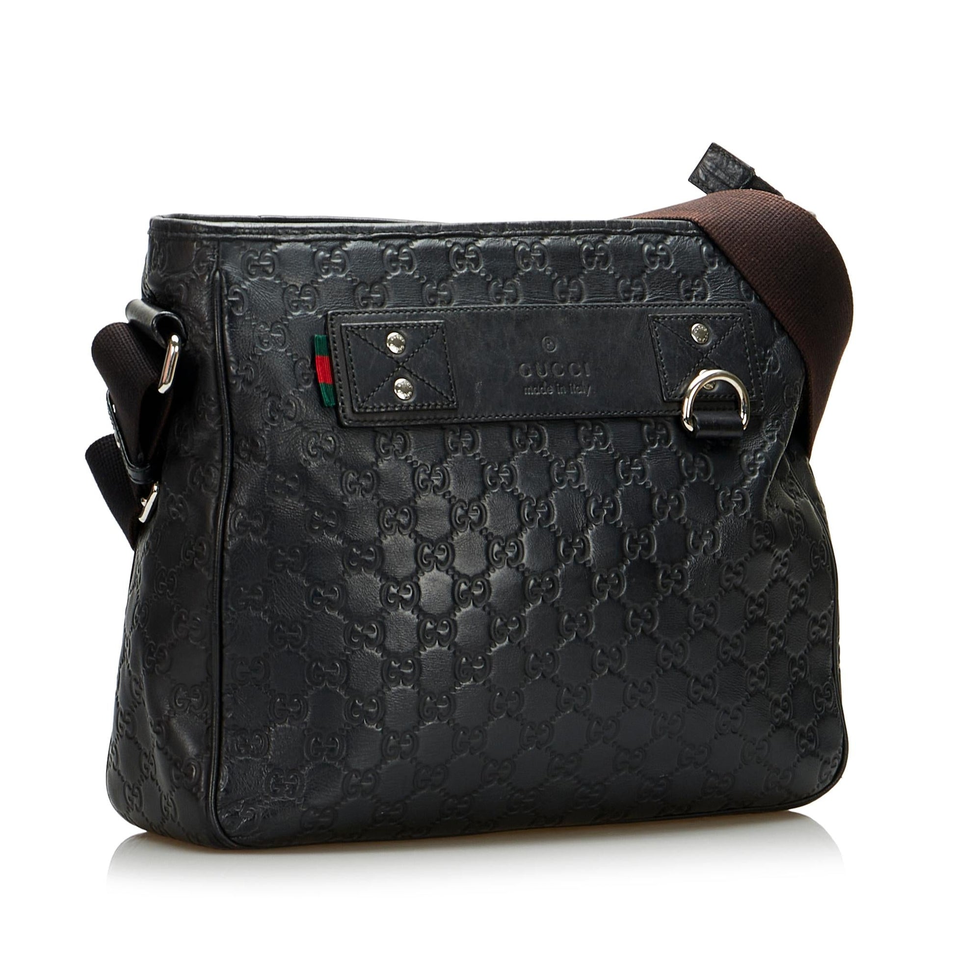 Gucci Guccissima SHG-p3IyZu Calf Black Crossbody Bag