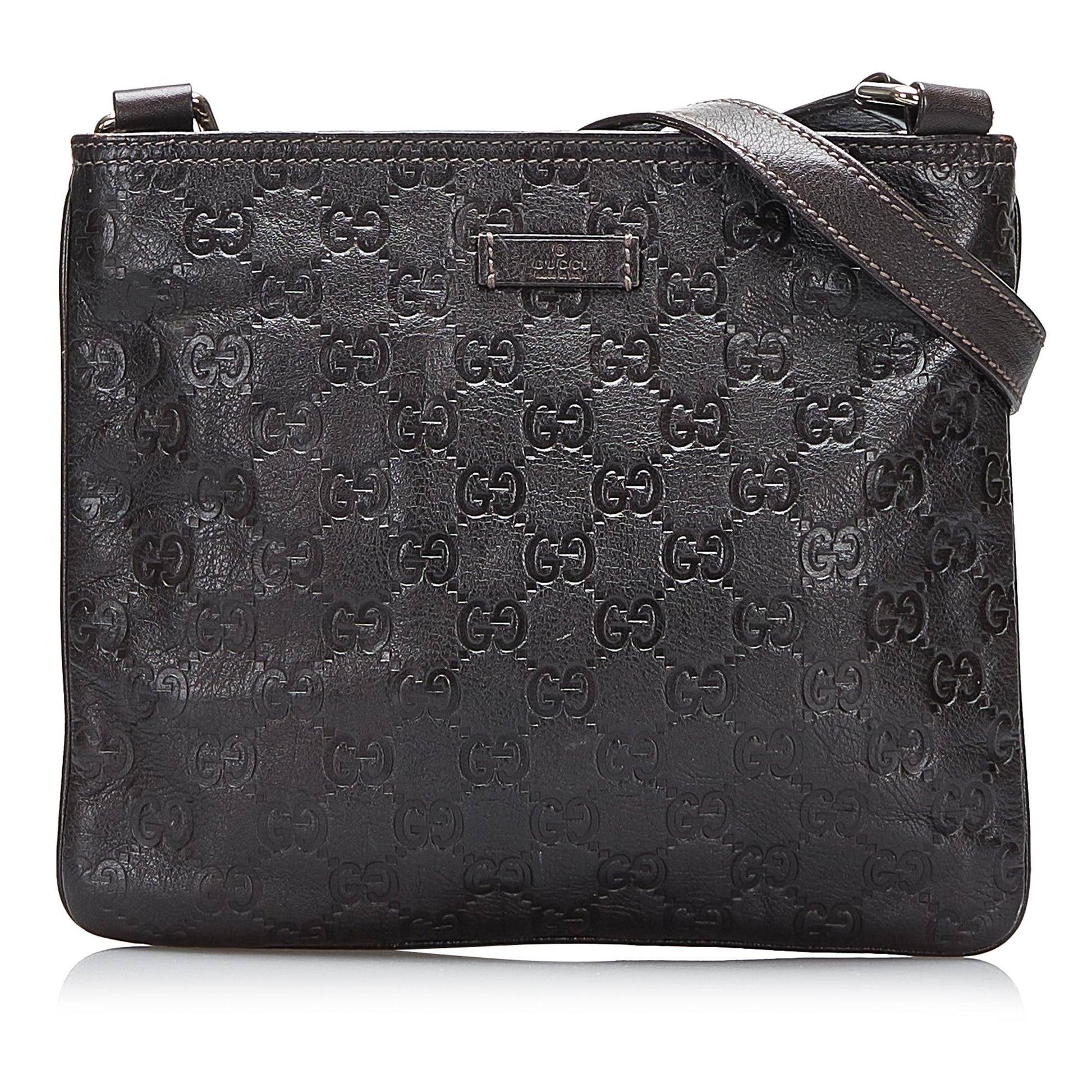 Gucci Guccissima SHG- w6Xb Calf Black Crossbody Bag