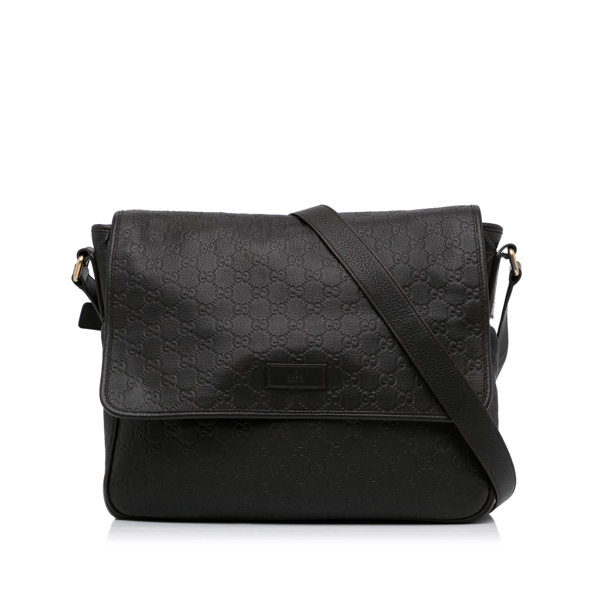 Gucci Guccissima SHG-FkZ5fk Calf Black Crossbody Bag