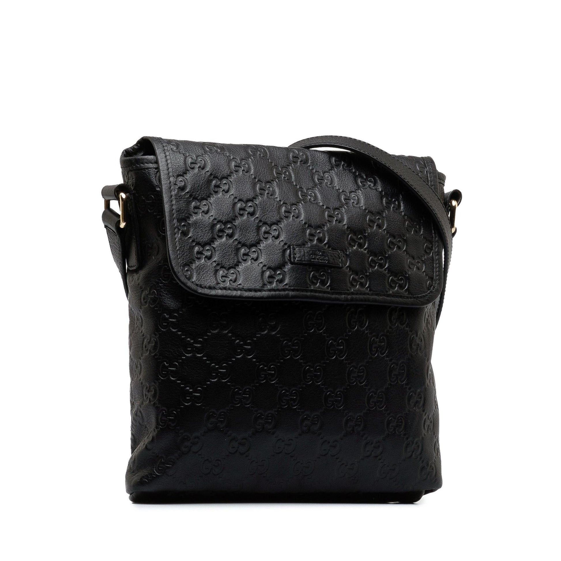 Gucci Guccissima SHG-KNB2JH Calf Black Crossbody Bag