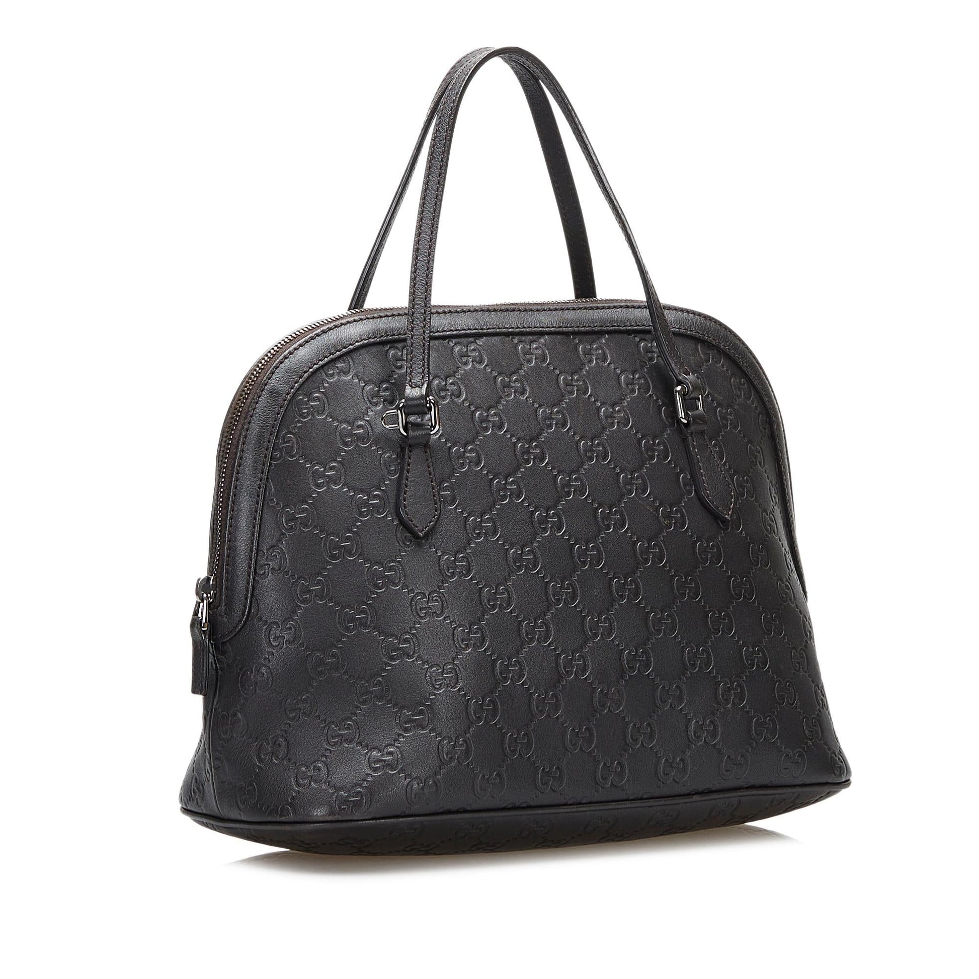 Gucci Guccissima Dome SHG-qBJb0v Calf Black Satchel Bag