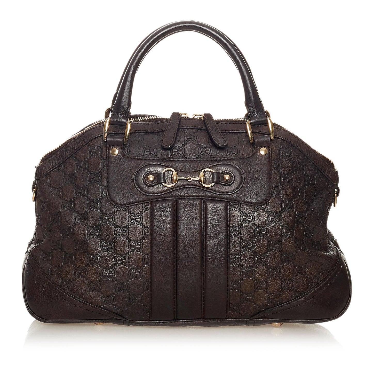Gucci Guccissima Horsebit Catherine SHG Calf Brown Satchel Bag