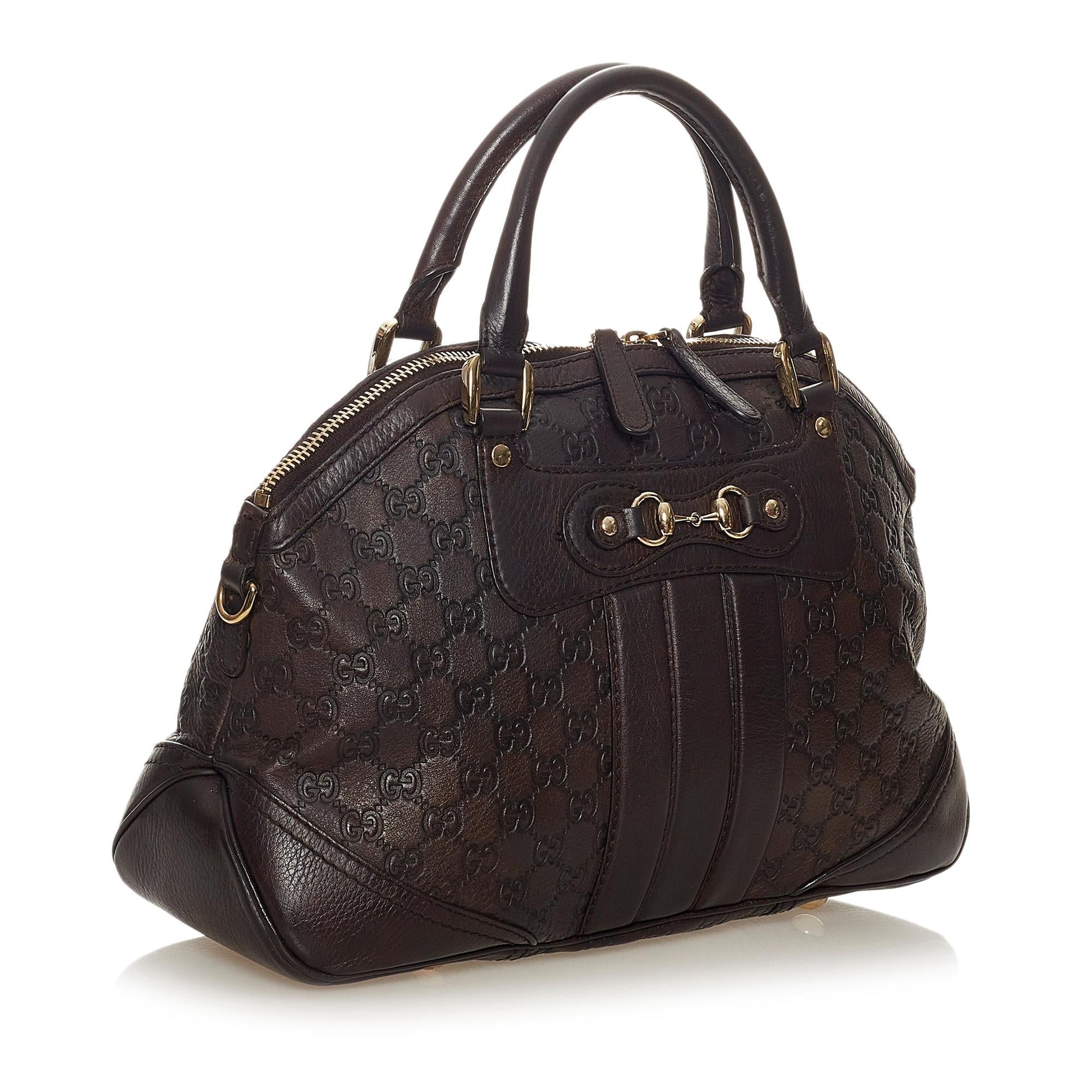Gucci Guccissima Horsebit Catherine SHG Calf Brown Satchel Bag