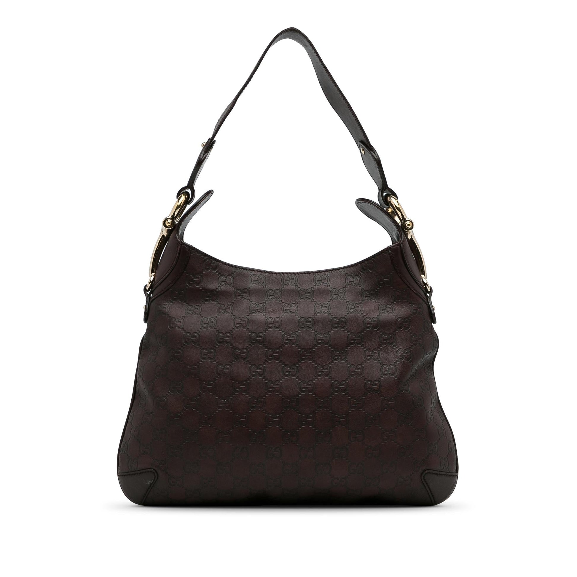 Gucci Guccissima Horsebit Creole SHG-pRoFuj Calf Brown Shoulder Bag