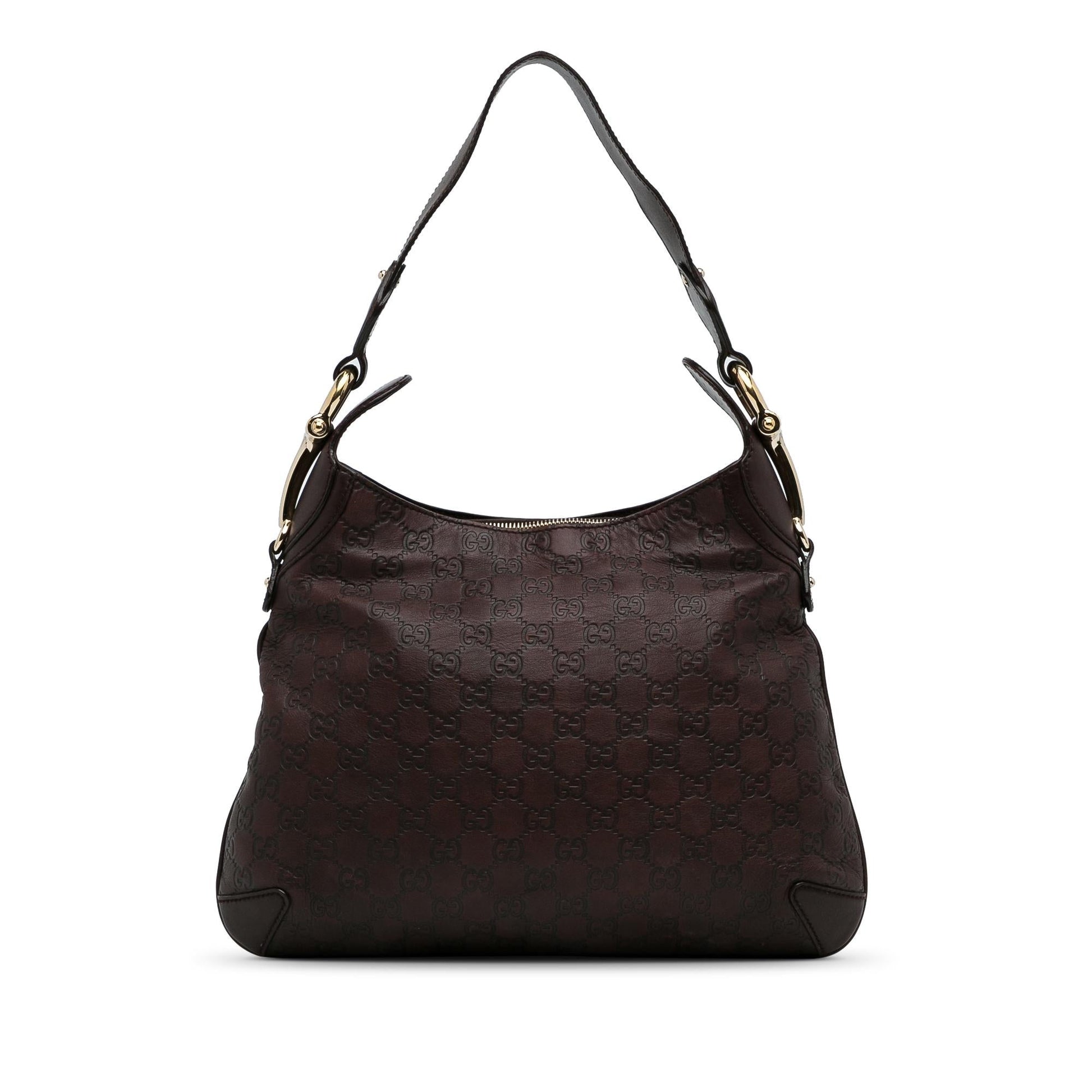 Gucci Guccissima Horsebit Creole SHG-pRoFuj Calf Brown Shoulder Bag