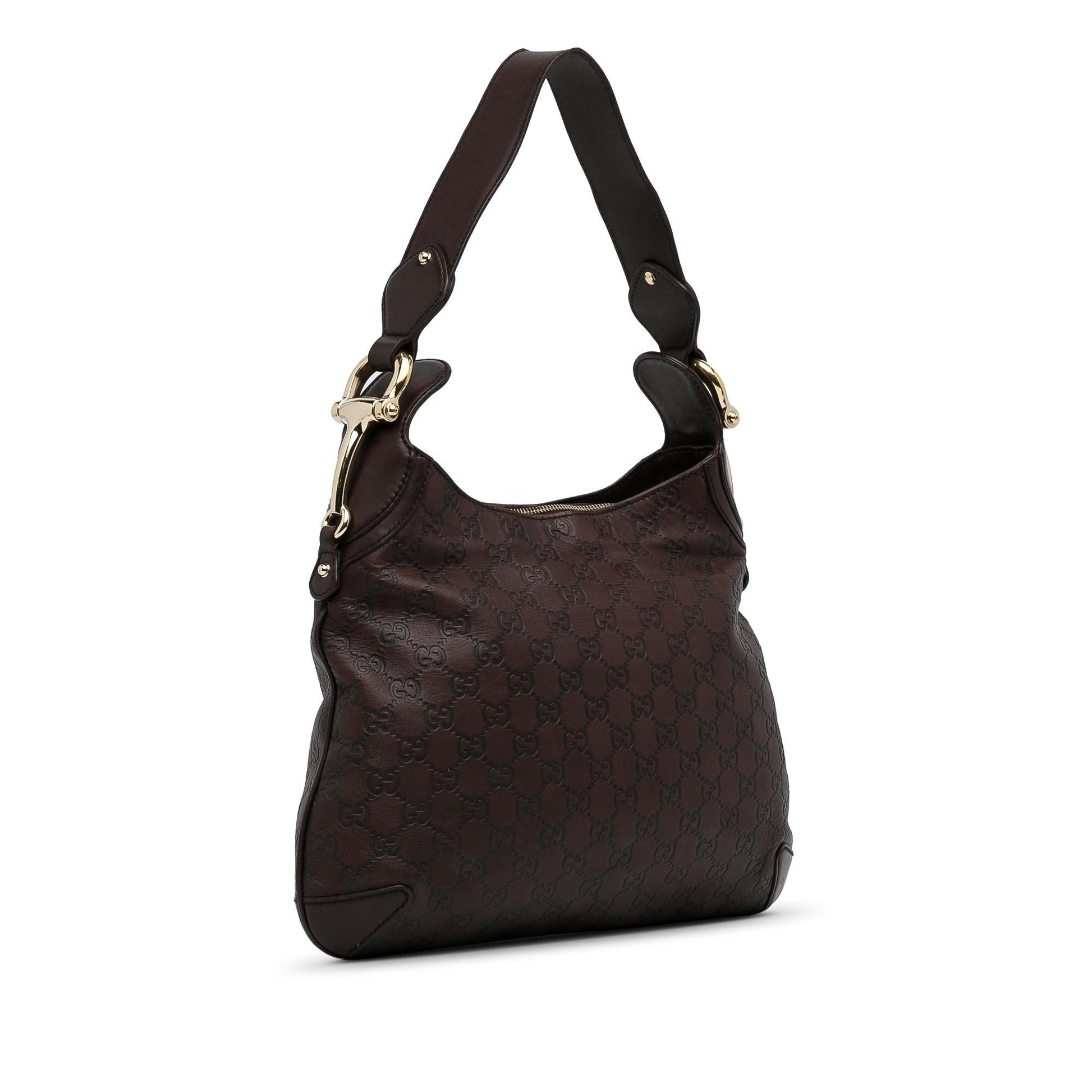 Gucci Guccissima Horsebit Creole SHG-pRoFuj Calf Brown Shoulder Bag