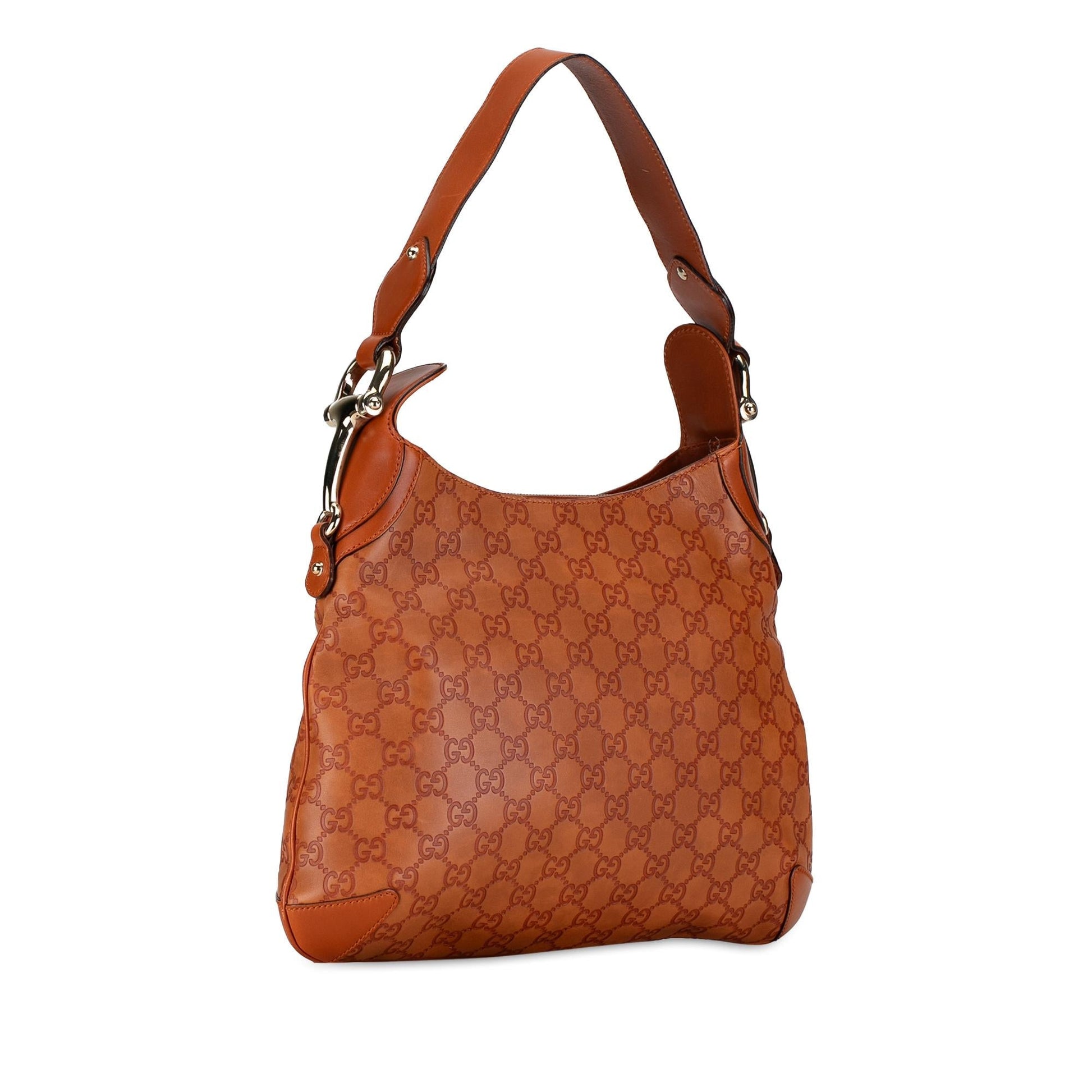 Gucci Guccissima Horsebit Creole SHG-bRQZUE Calf Brown Shoulder Bag