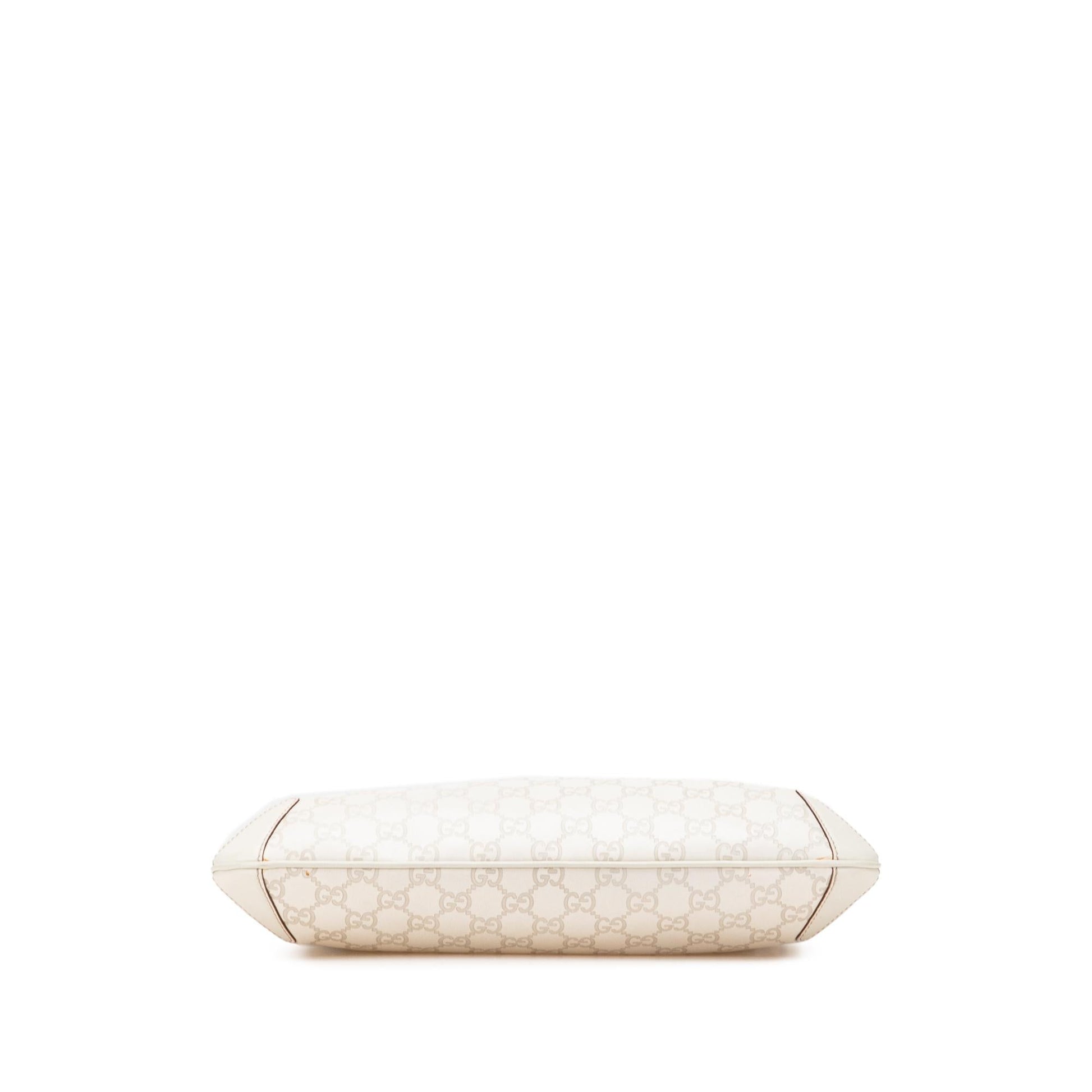 Gucci Guccissima Horsebit Creole Calf White Shoulder Bag