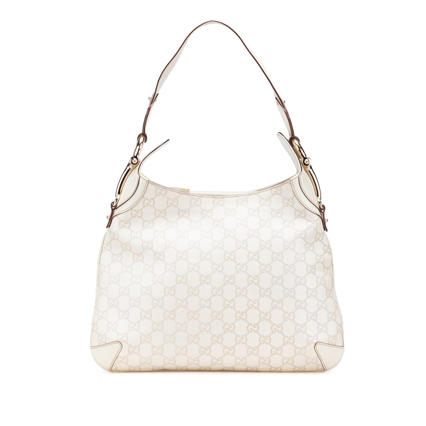 Gucci Guccissima Horsebit Creole Calf White Shoulder Bag Hobo 1