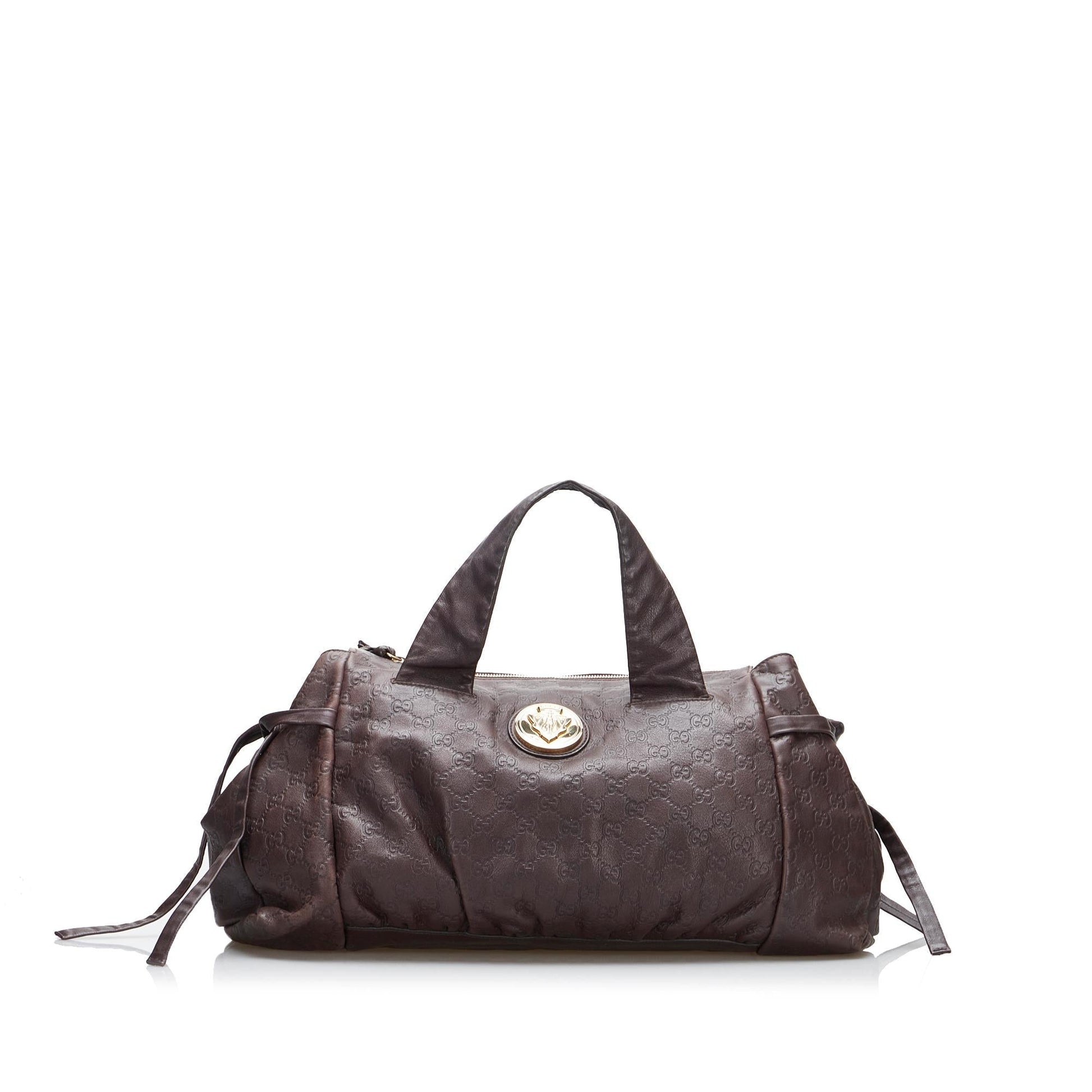 Gucci Guccissima Hysteria SHG-yscHYb Calf Brown Satchel Bag