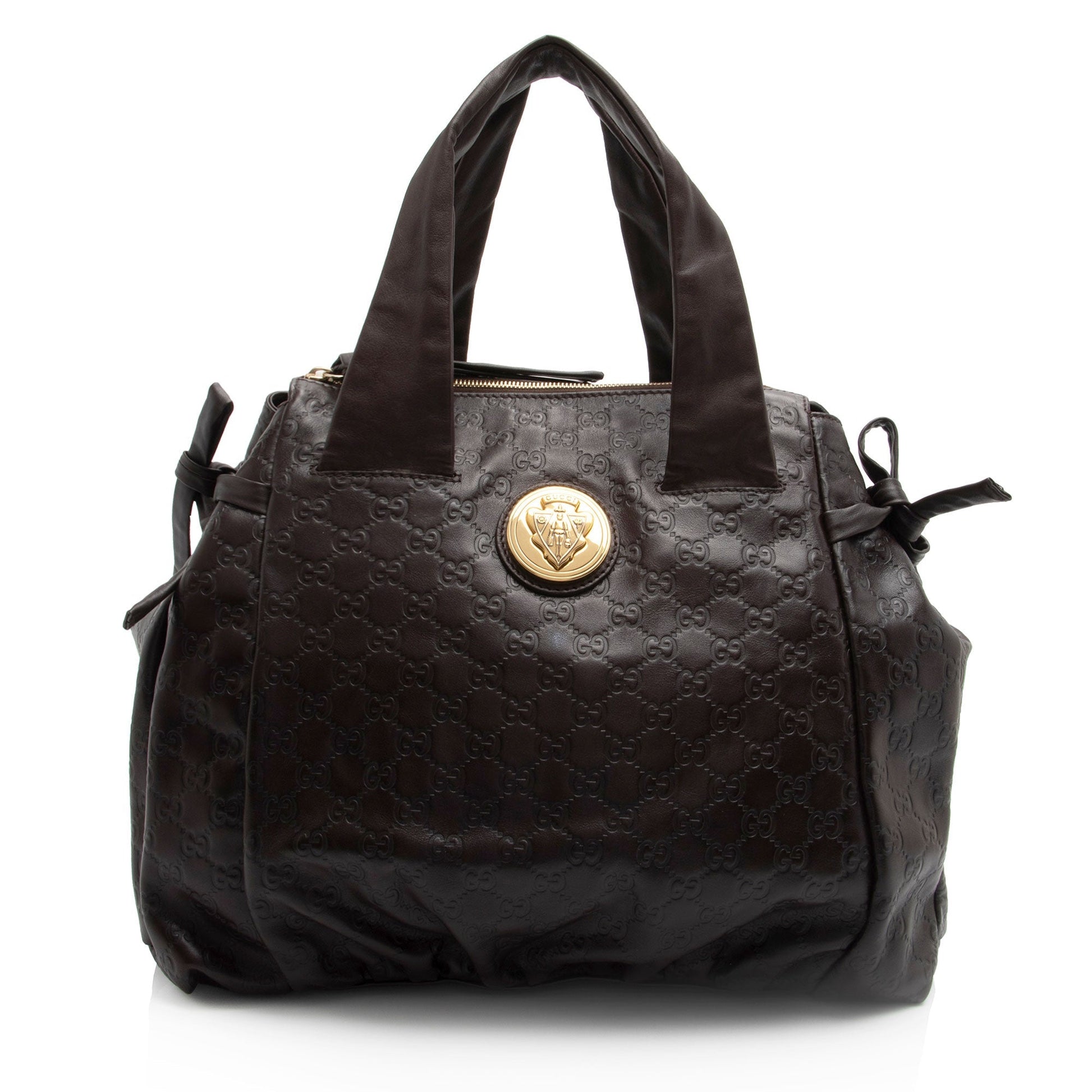 Gucci Guccissima Hysteria SHF-U9A7KY Leather Brown Tote Bag