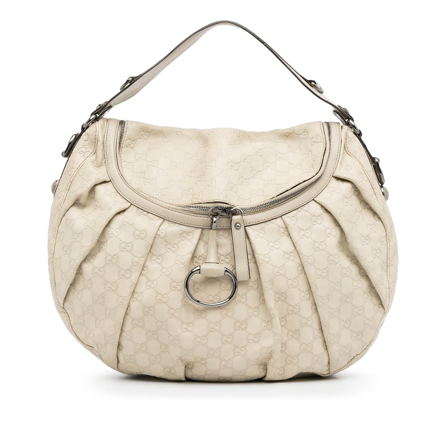 Gucci Guccissima Icon Bit SHG-WNRwkm Calf White Satchel Bag