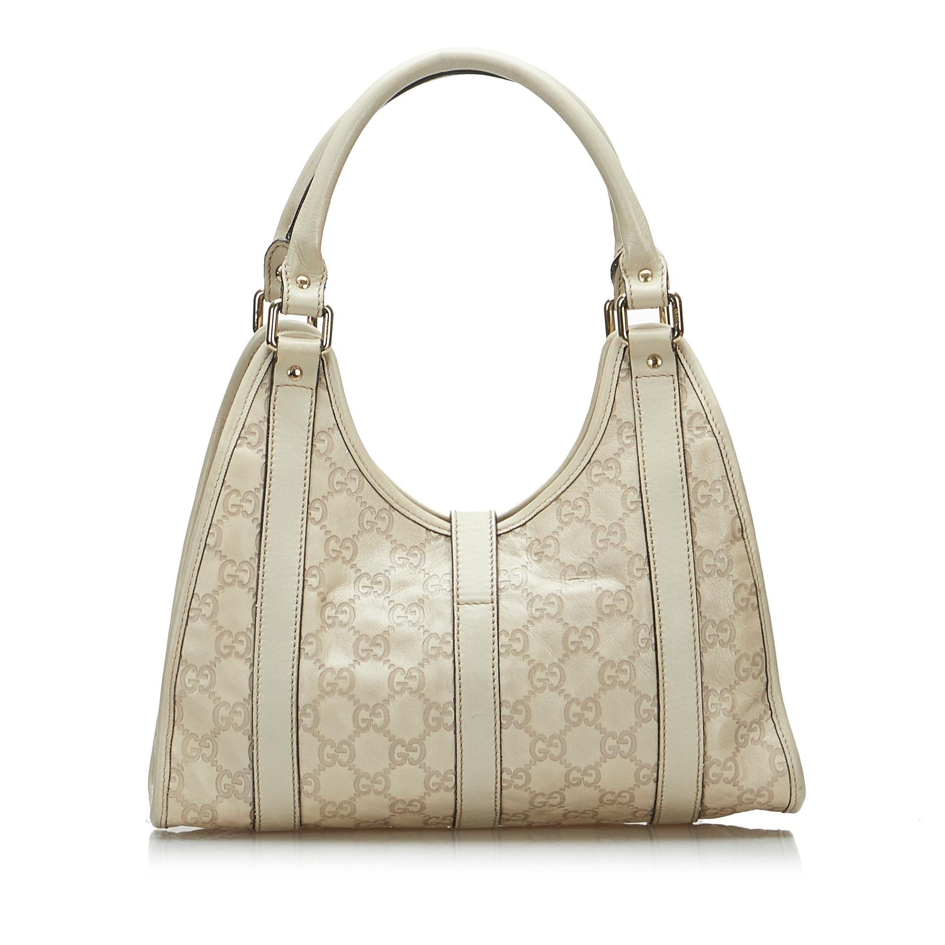 Gucci Guccissima Jackie Bardot SHG-z8VOlo Calf White Satchel Bag
