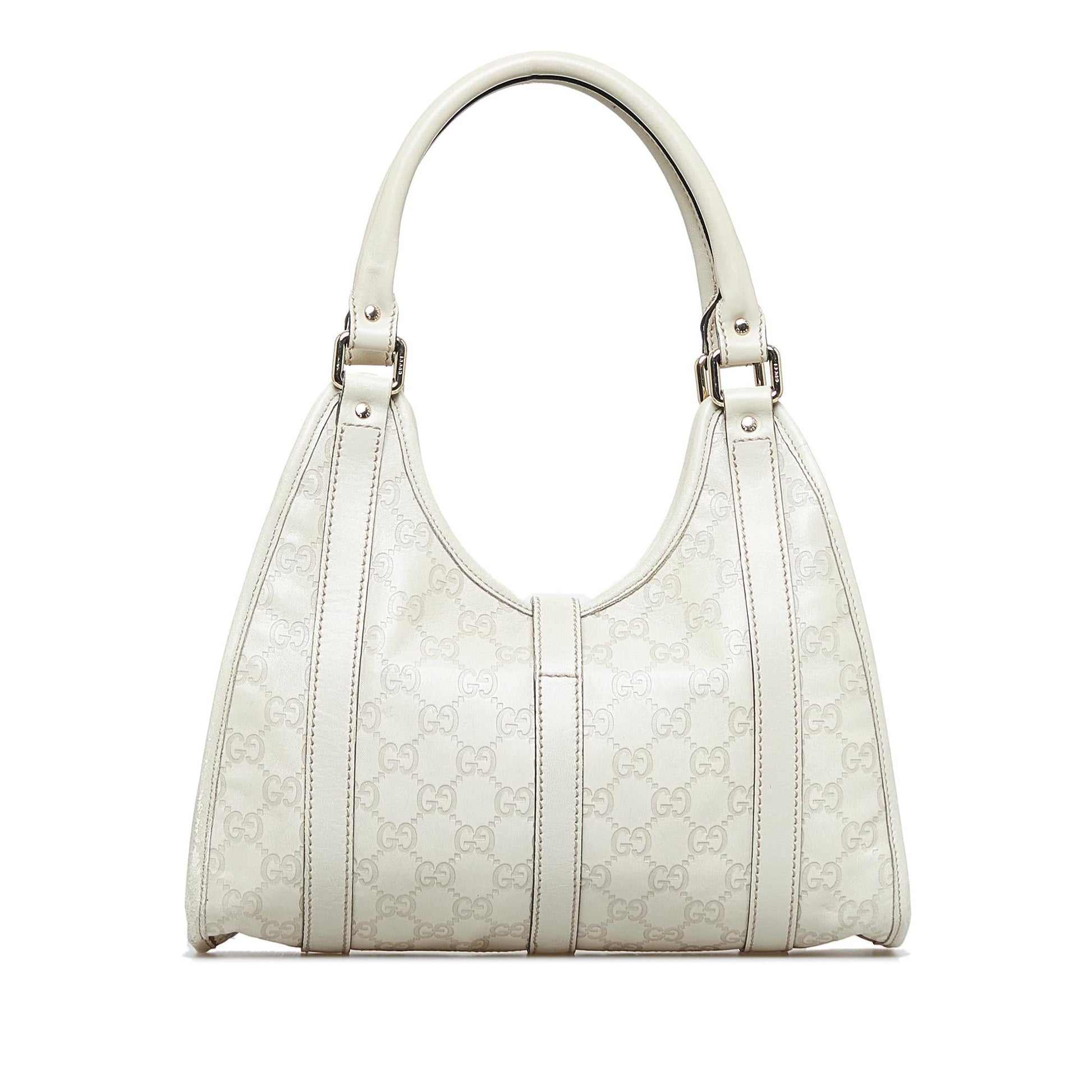 Gucci Guccissima Jackie Bardot SHG-Zl88aP Calf White Satchel Bag