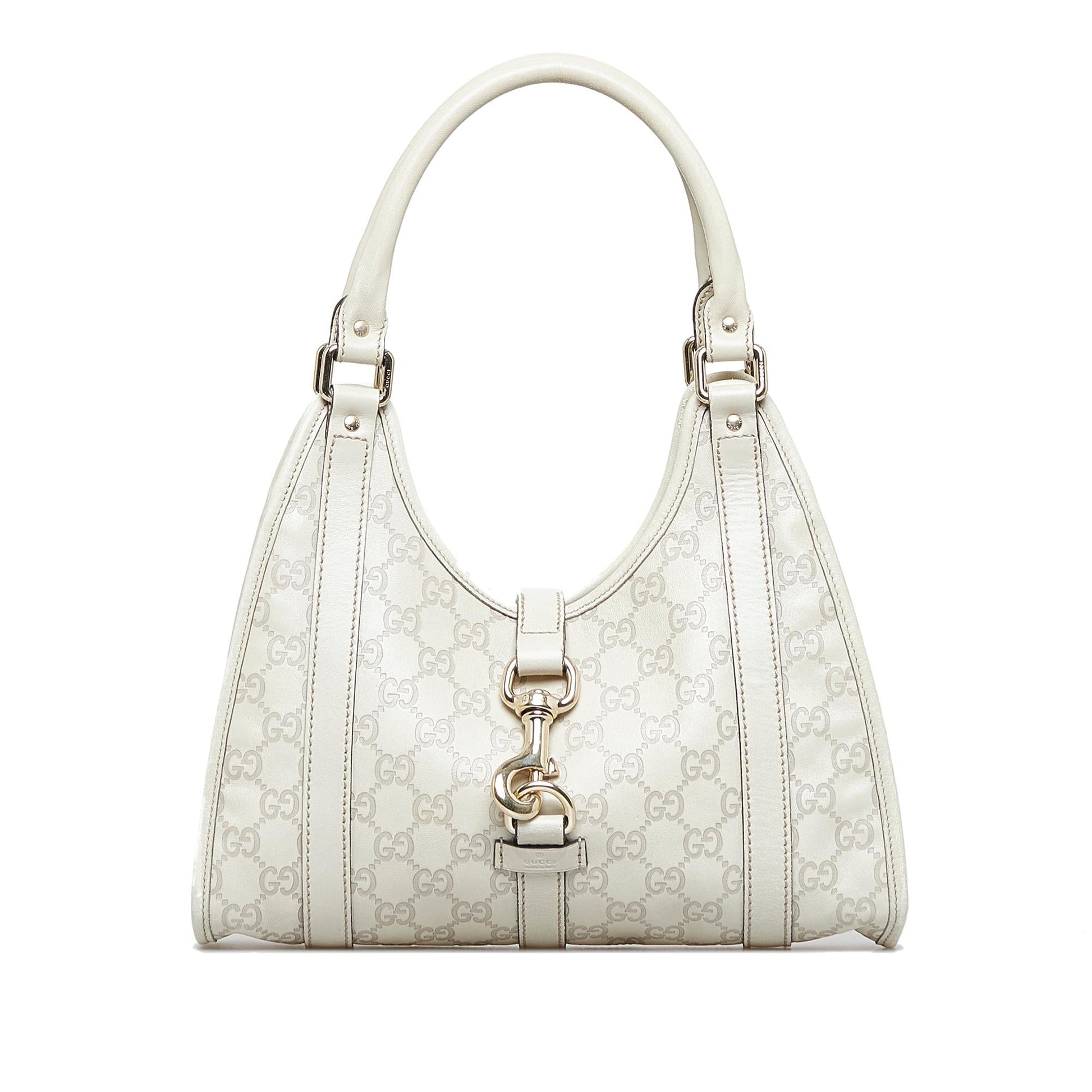Gucci Guccissima Jackie Bardot SHG-Zl88aP Calf White Satchel Bag