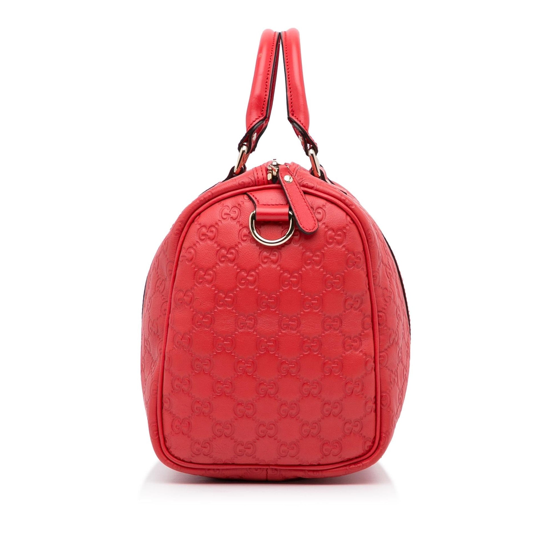 Gucci Guccissima Joy Boston SHG-p9RksK Calf Red Satchel Bag