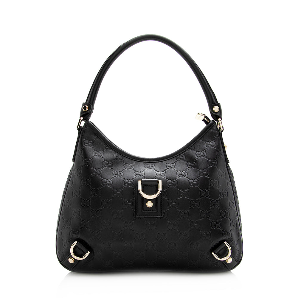 Gucci Guccissima Abbey SHF Leather Black Medium Shoulder Bag