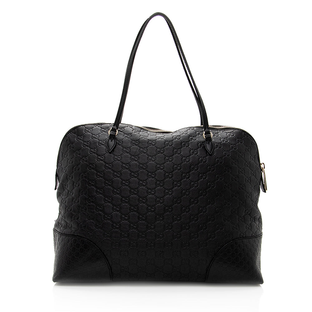 Gucci Guccissima Bree SHF Leather Black Medium Tote Bag