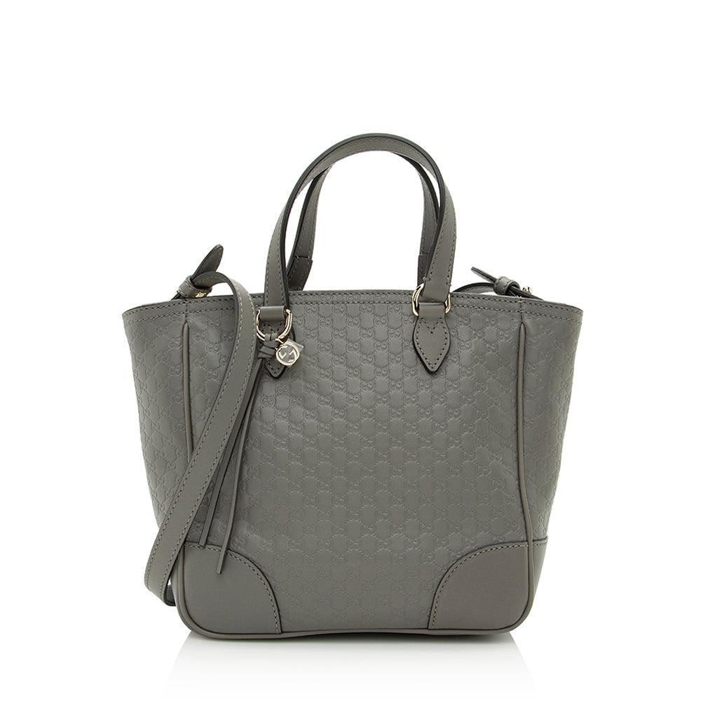 Gucci Guccissima Bree SHF Leather Grey Small Tote Bag