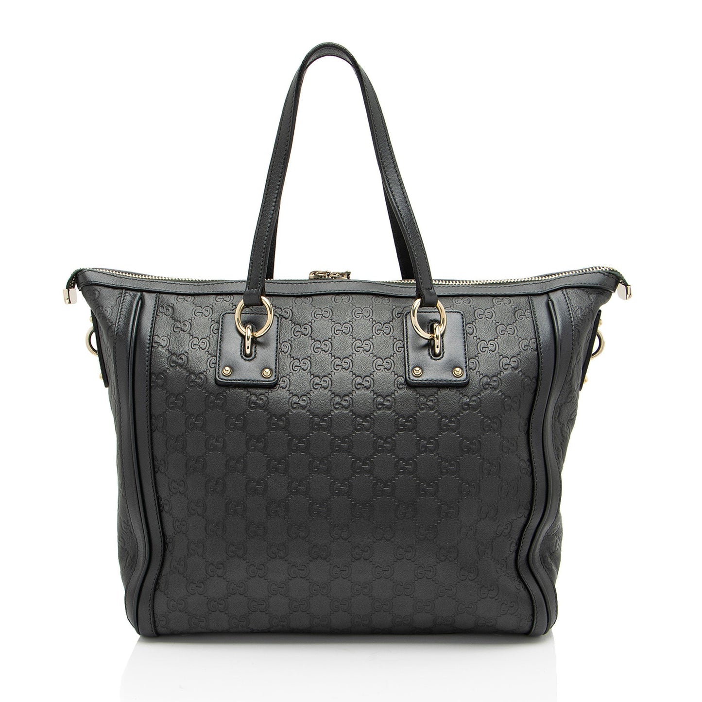 Gucci Guccissima Charm SHF-pSuRcq Leather Black Medium Tote Bag