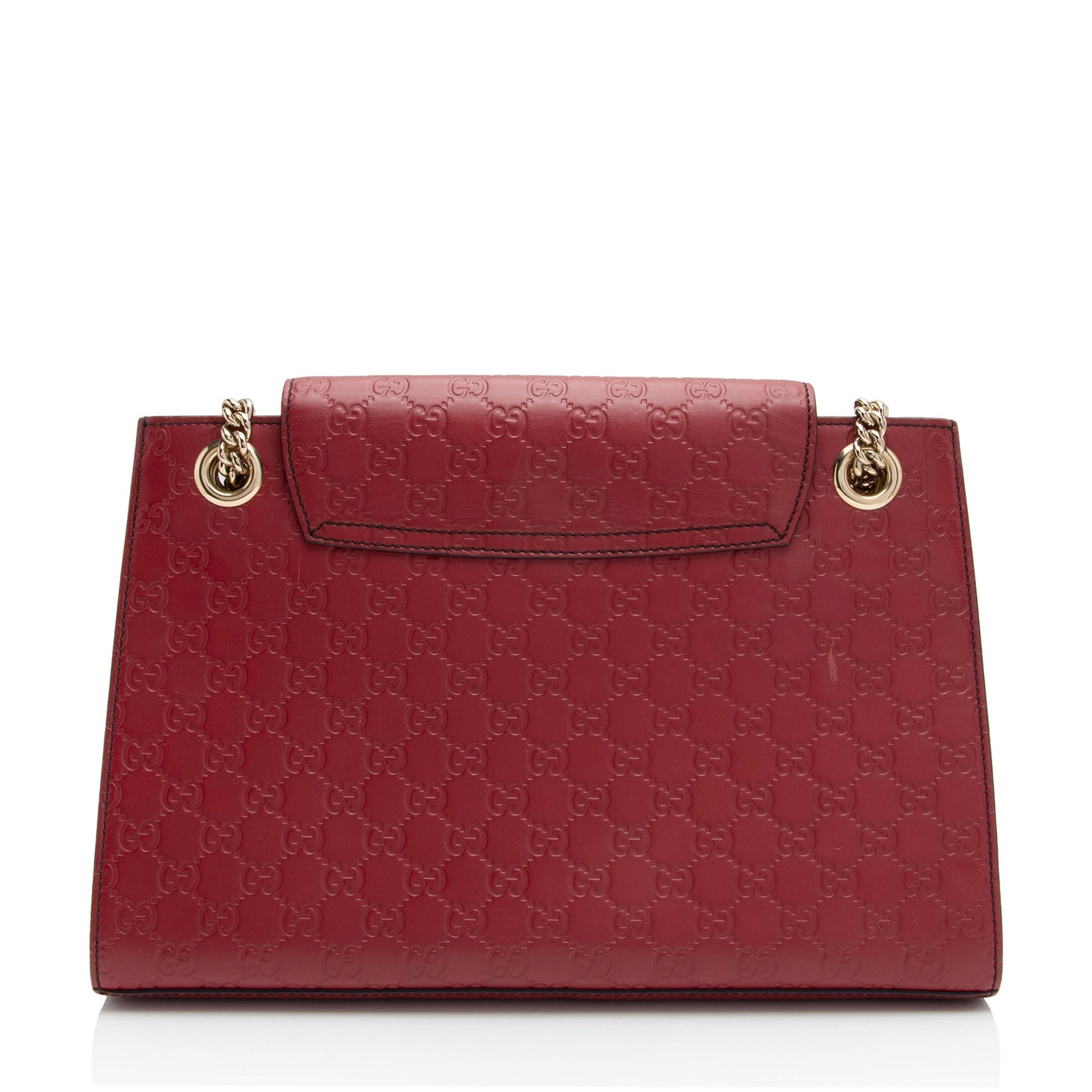 Gucci Guccissima Emily Leather Red Large Crossbody Bag