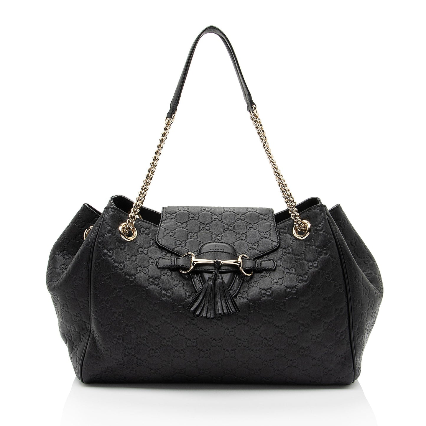 Gucci Guccissima Emily Leather Black Shoulder Bag