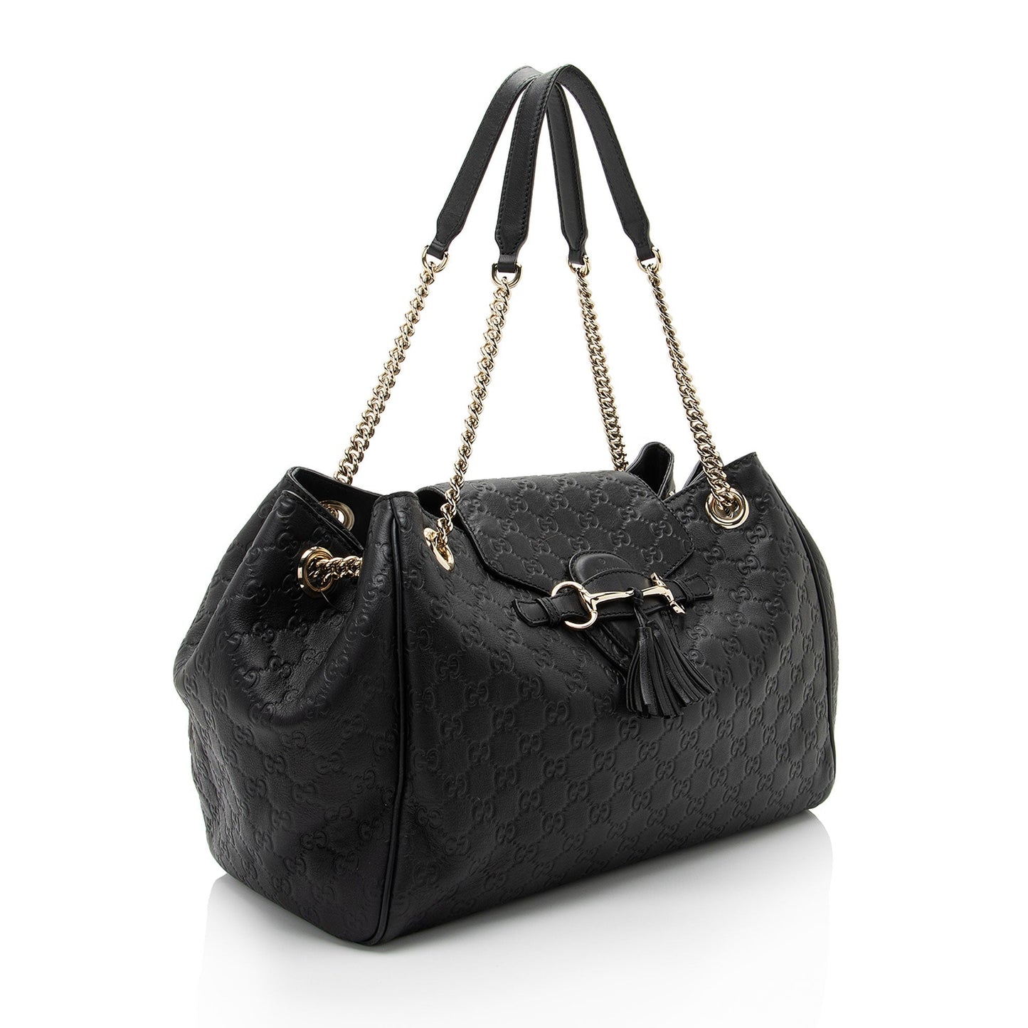 Gucci Guccissima Emily Leather Black Shoulder Bag