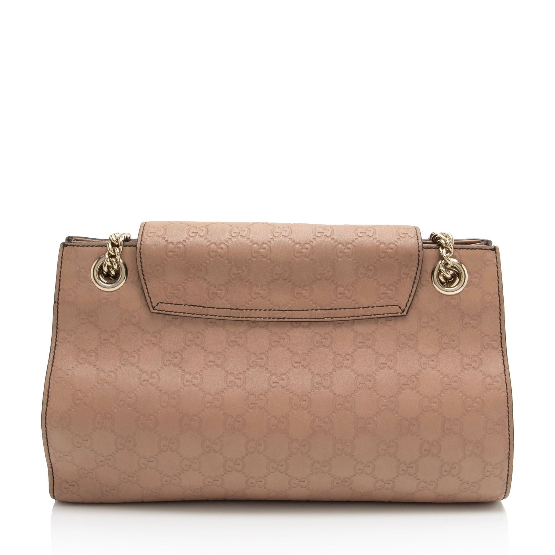 Gucci Guccissima Emily Leather Brown Large Crossbody Bag