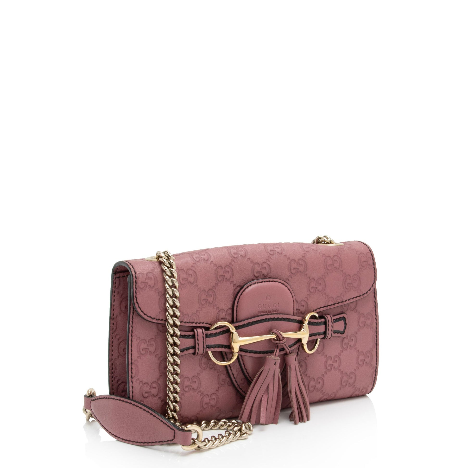 Gucci Guccissima Emily Leather Pink Shoulder Bag