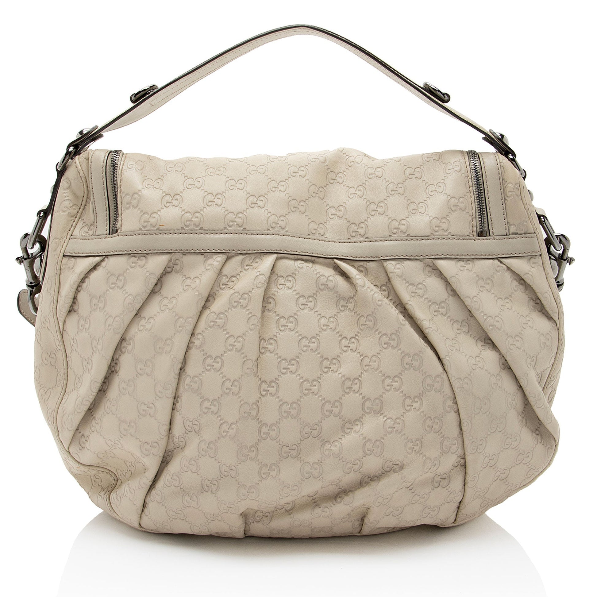 Gucci Guccissima Icon Bit SHF-A9nUMD Leather White Shoulder Bag