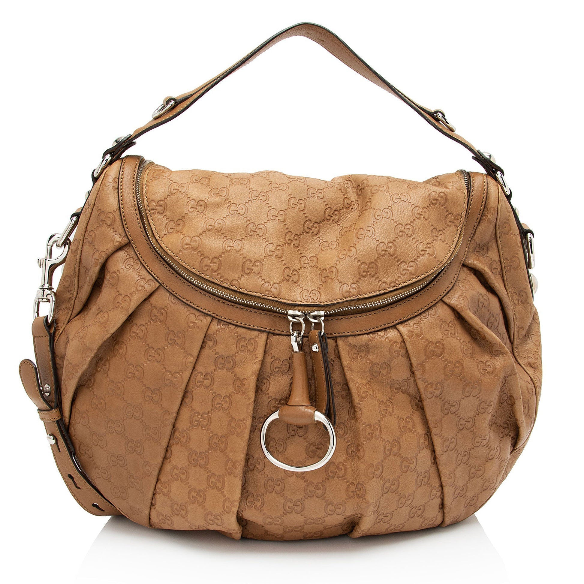 Gucci Guccissima Icon Bit SHF-j0CGTS Leather Brown Shoulder Bag