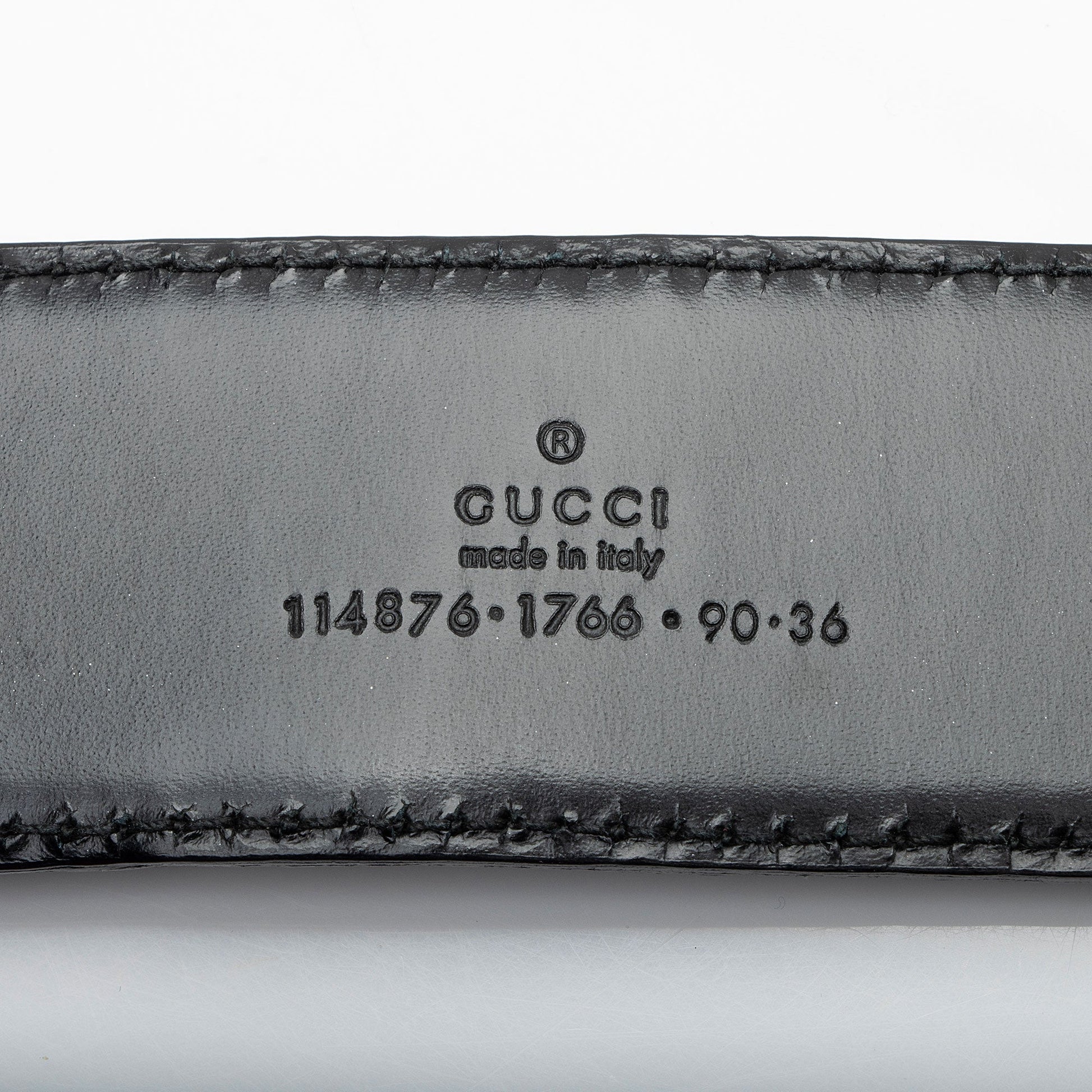 Gucci Guccissima Interlocking G Belt - Leather Black Accessory