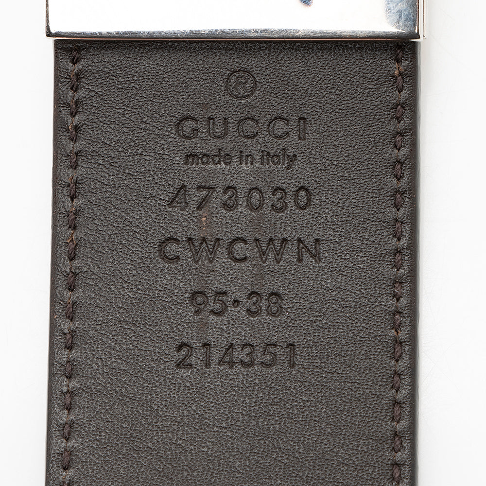 Gucci Guccissima Interlocking G Belt - Leather Black Accessory 95 Shf