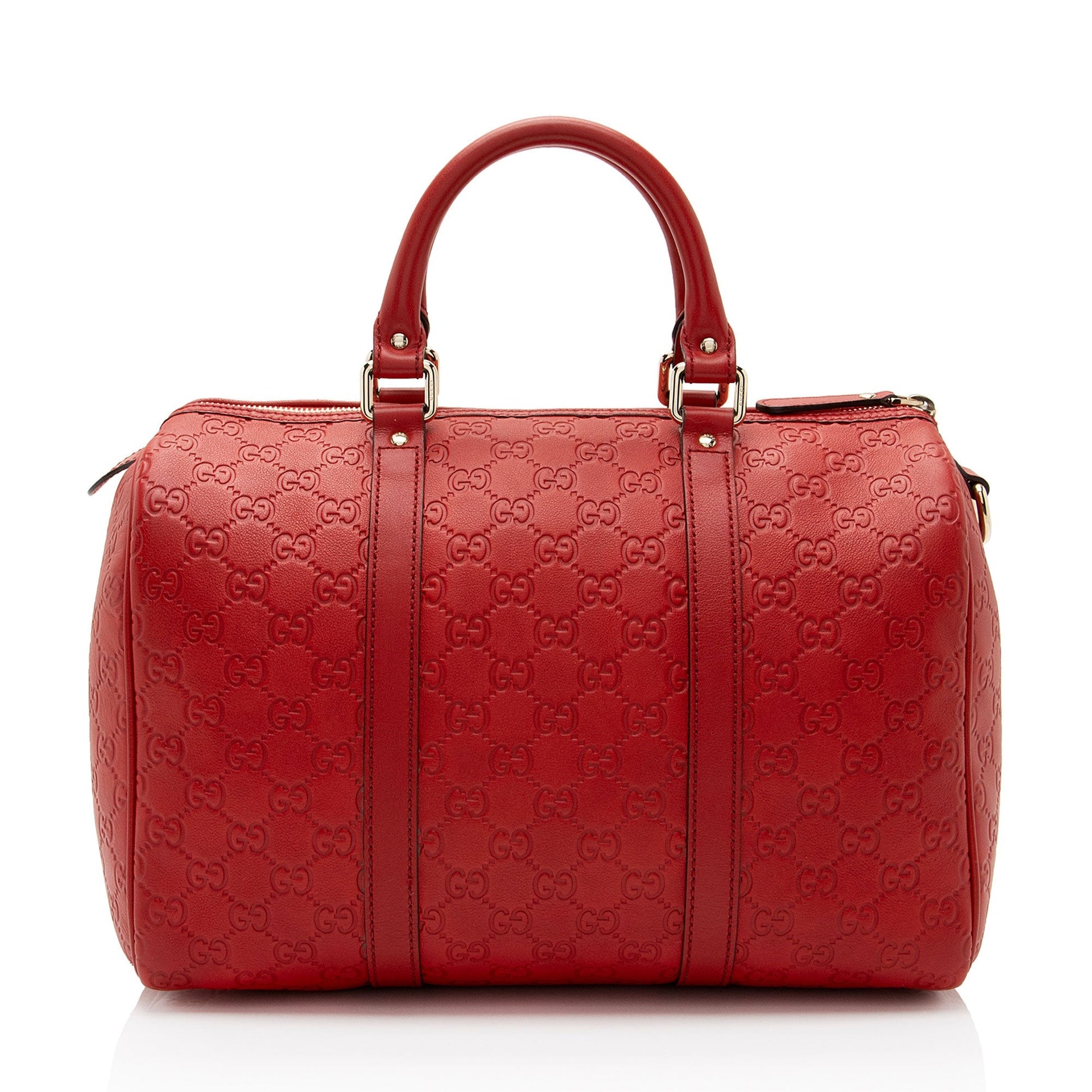 Gucci Guccissima Joy Boston SHF-NJjppL Leather Red Satchel Bag