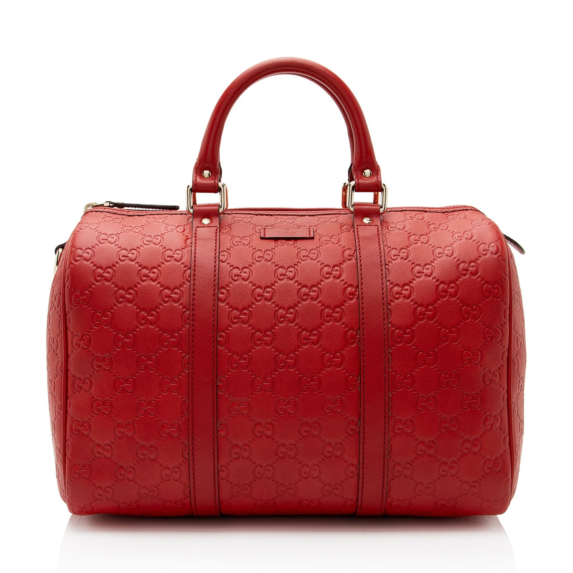 Gucci Guccissima Joy Boston SHF-NJjppL Leather Red Satchel Bag
