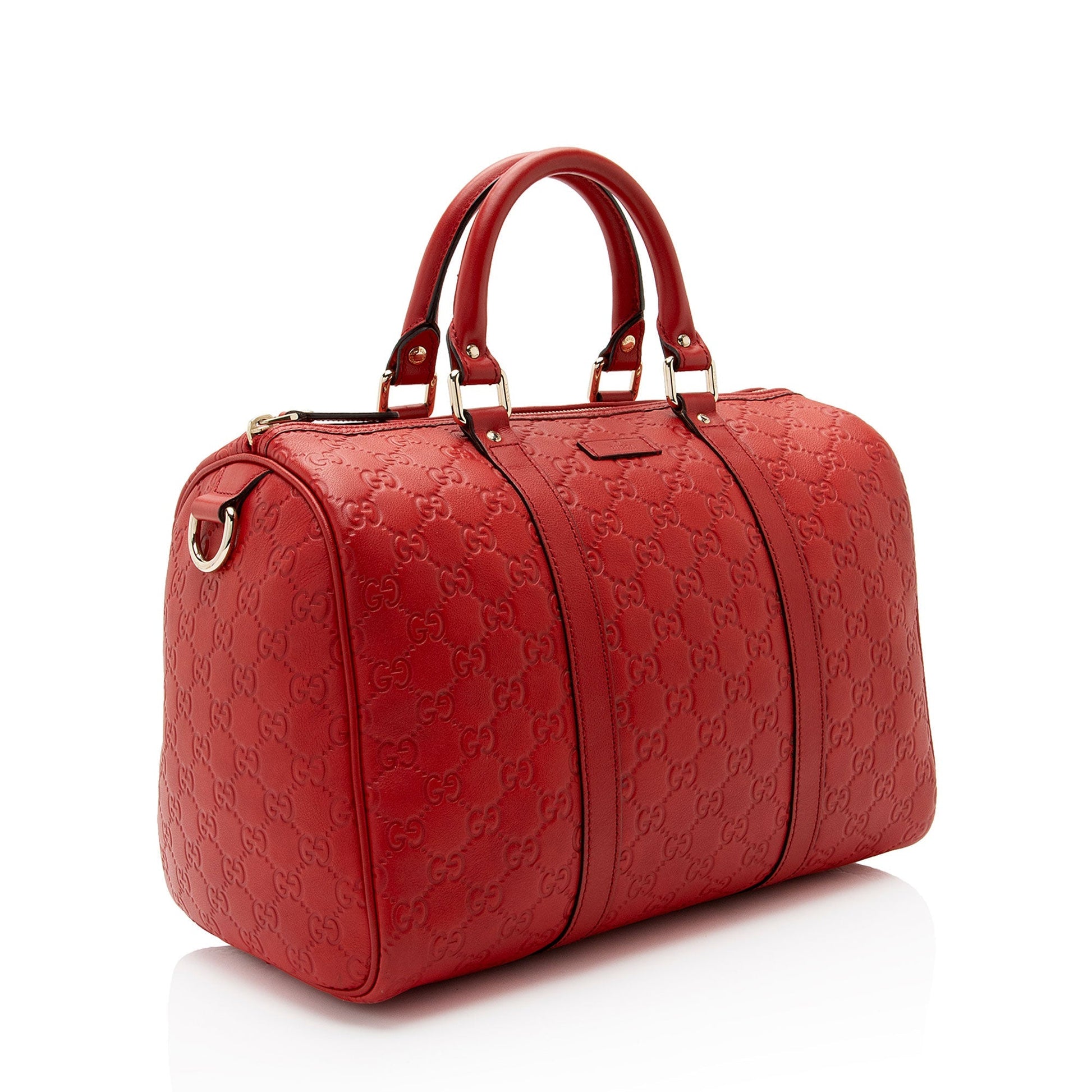 Gucci Guccissima Joy Boston SHF-NJjppL Leather Red Satchel Bag