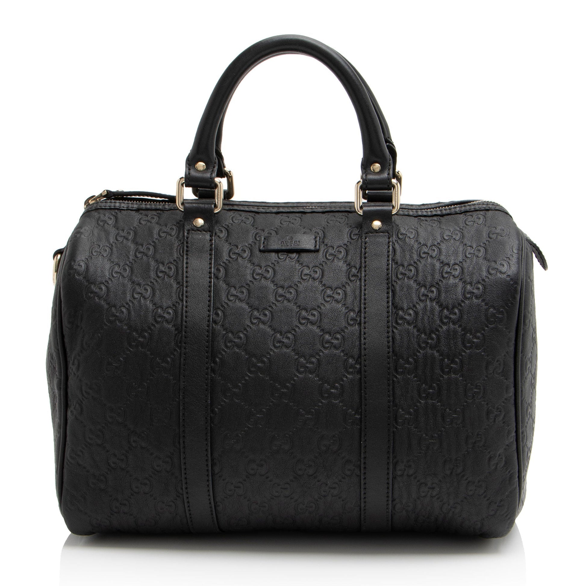 Gucci Guccissima Joy Boston SHF- XpyD Leather Black Satchel Bag