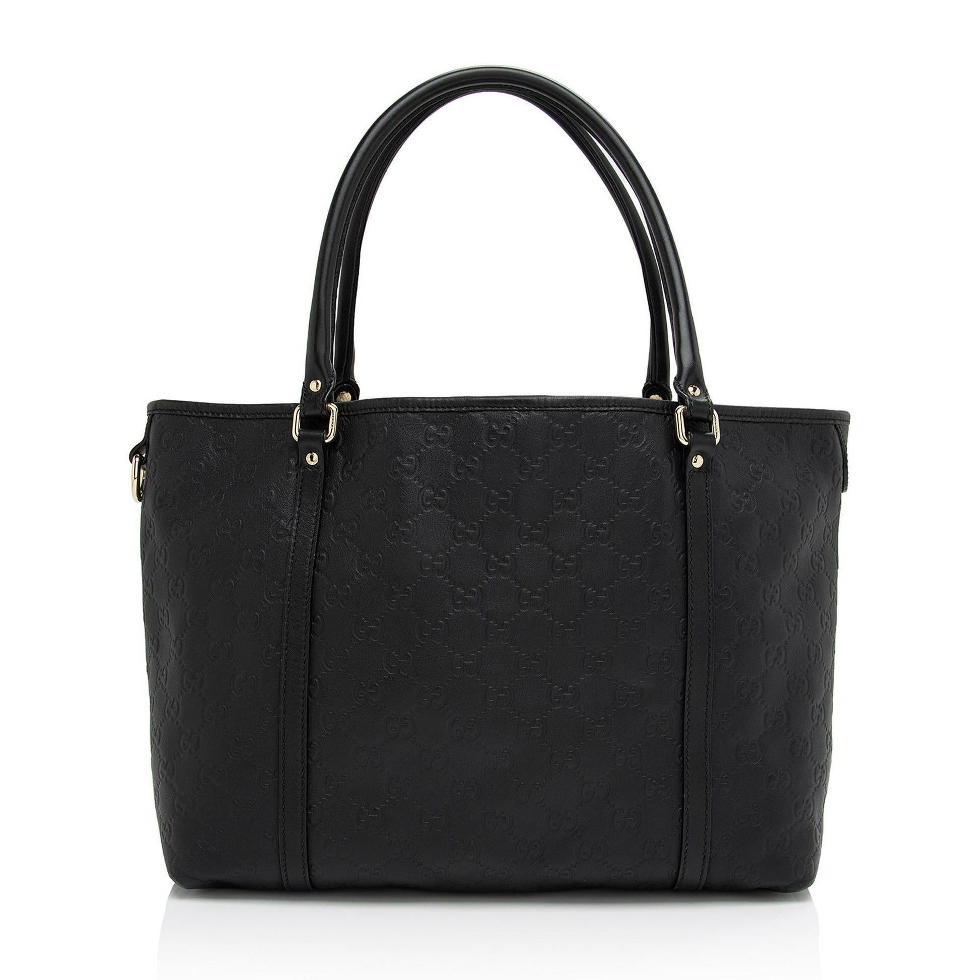 Gucci Guccissima Joy SHF-ht0bXO Leather Black Medium Tote Bag