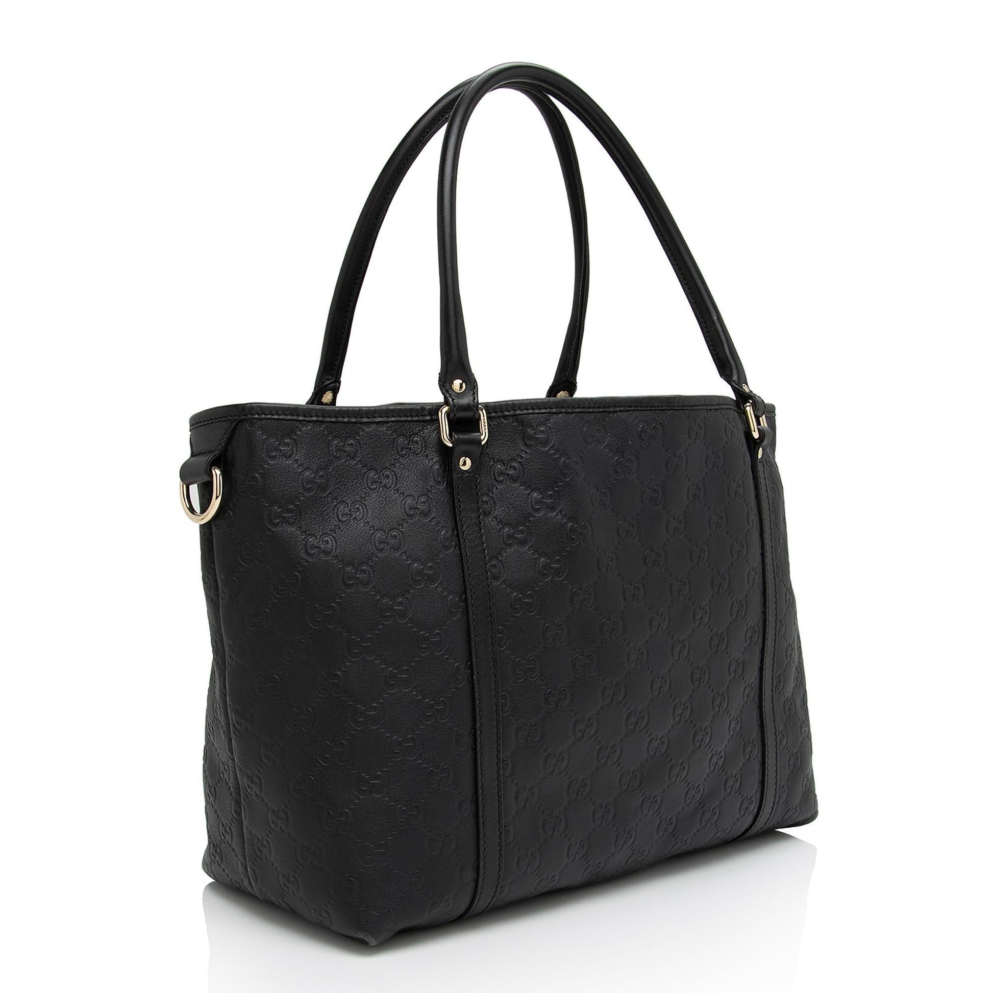 Gucci Guccissima Joy SHF-ht0bXO Leather Black Medium Tote Bag