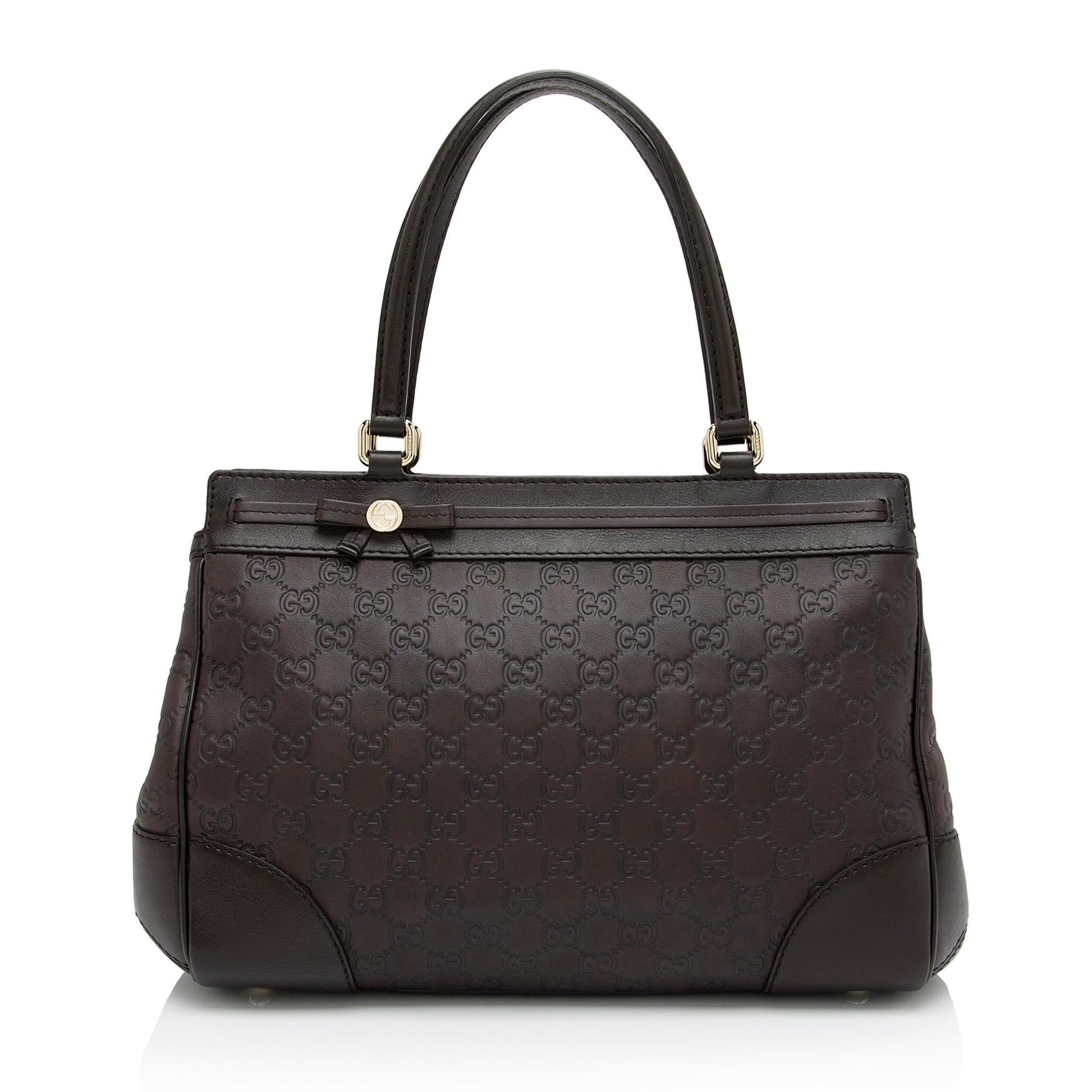 Gucci Guccissima Mayfair SHF-1JQxI7 Leather Brown Medium Tote Bag