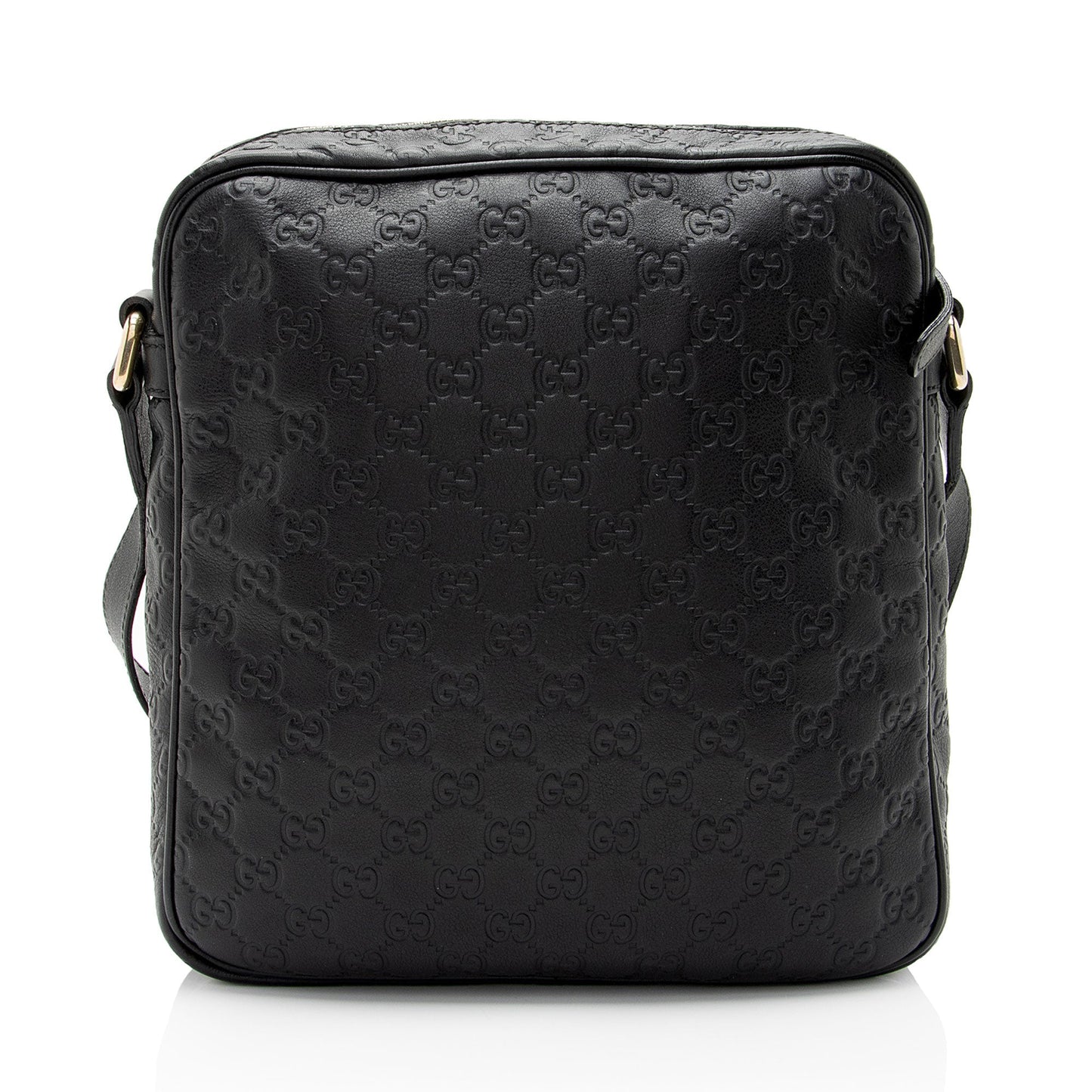 Gucci Guccissima Messenger SHF-poP2VB Leather Black Shoulder Bag