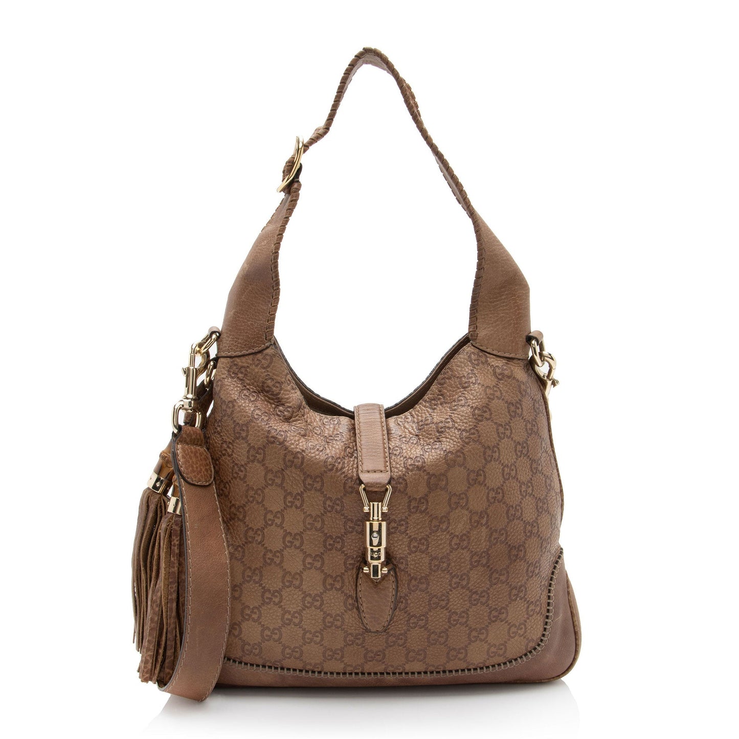 Gucci Guccissima New Jackie SHF-X3hb0o Leather Brown Shoulder Bag