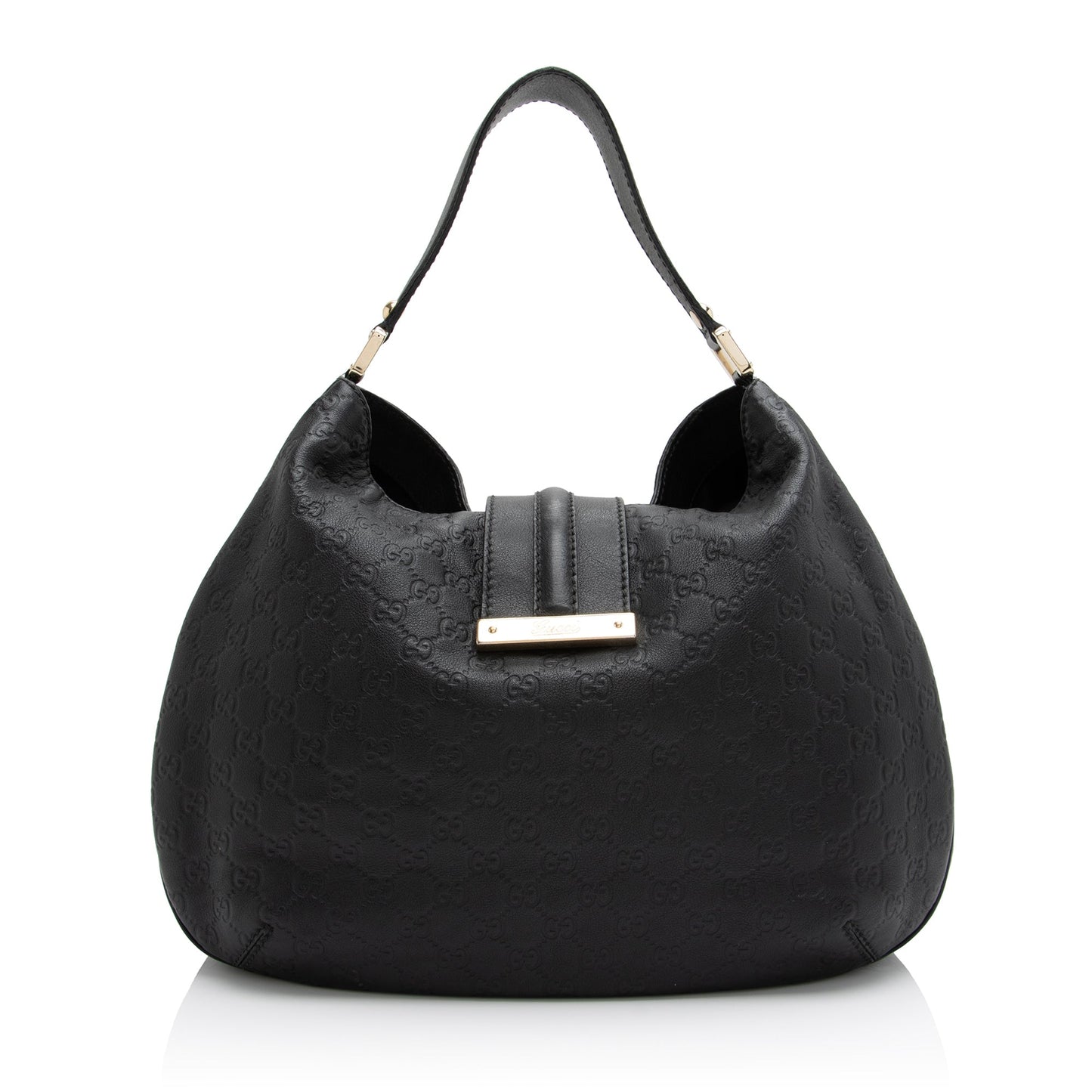 Gucci Guccissima New Ladies SHF Leather Black Large Shoulder Bag