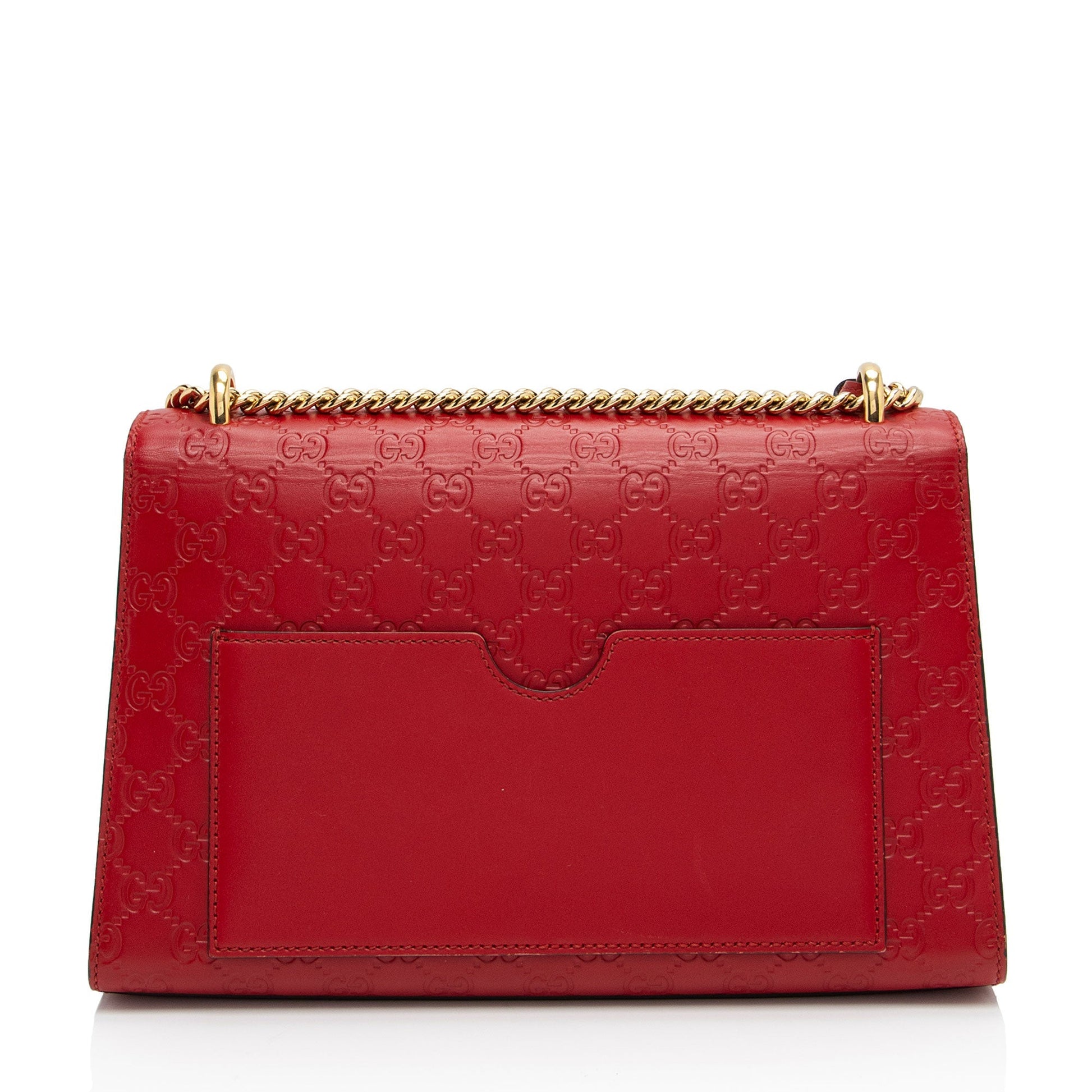 Gucci Guccissima Padlock SHF-fXEhOA Leather Red Medium Shoulder Bag
