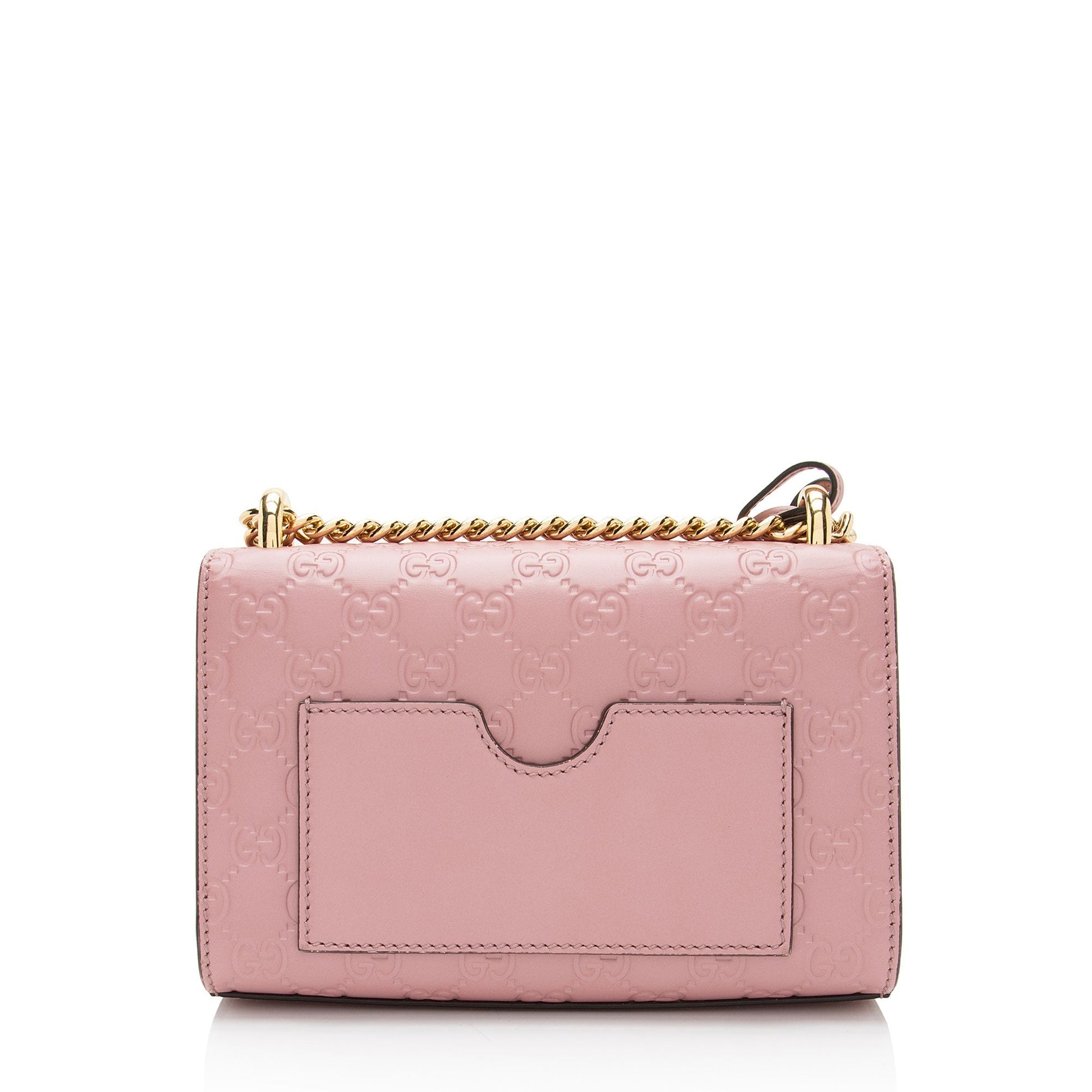 Gucci Guccissima Padlock Leather Pink Small Crossbody Bag