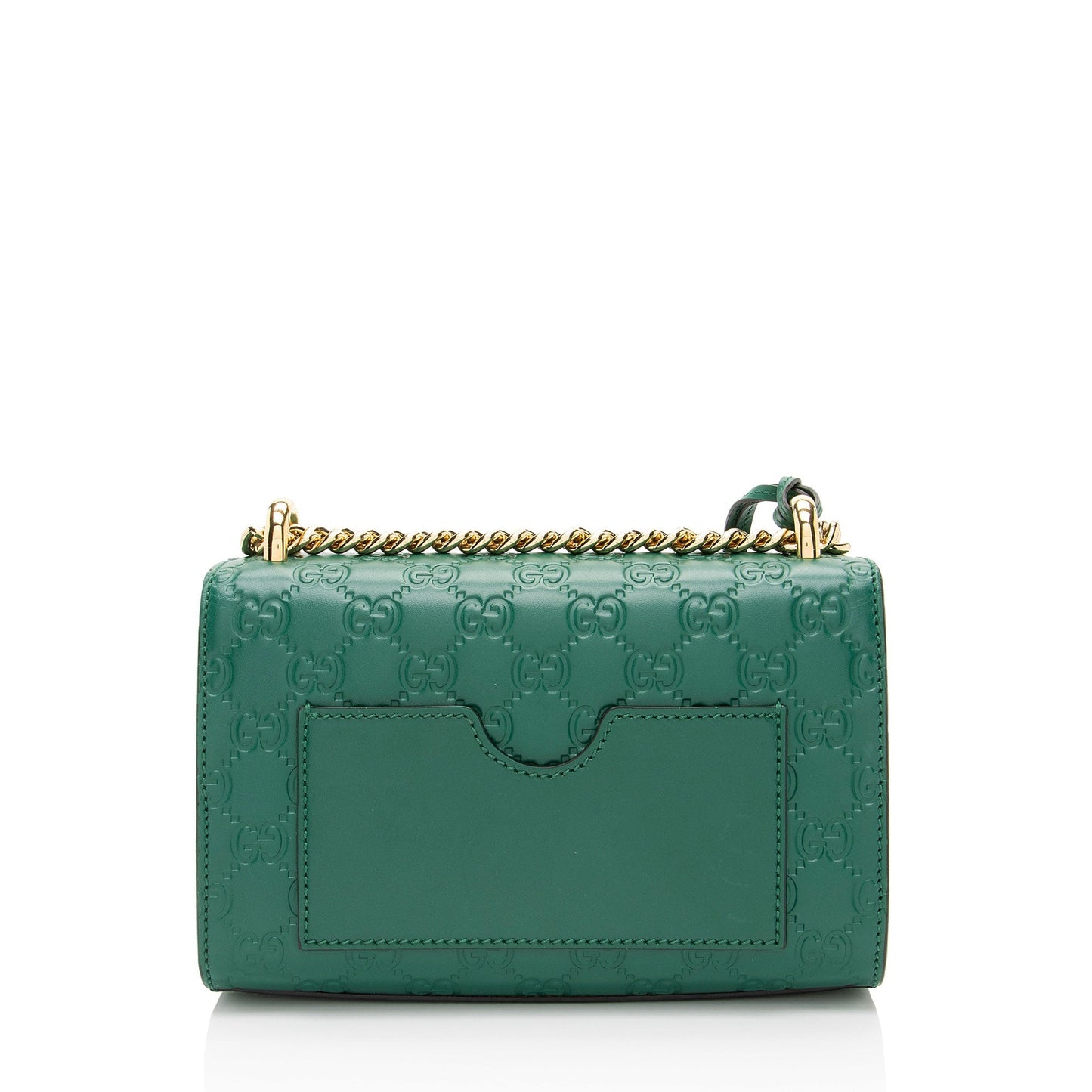 Gucci Guccissima Padlock Leather Green Small Crossbody Bag